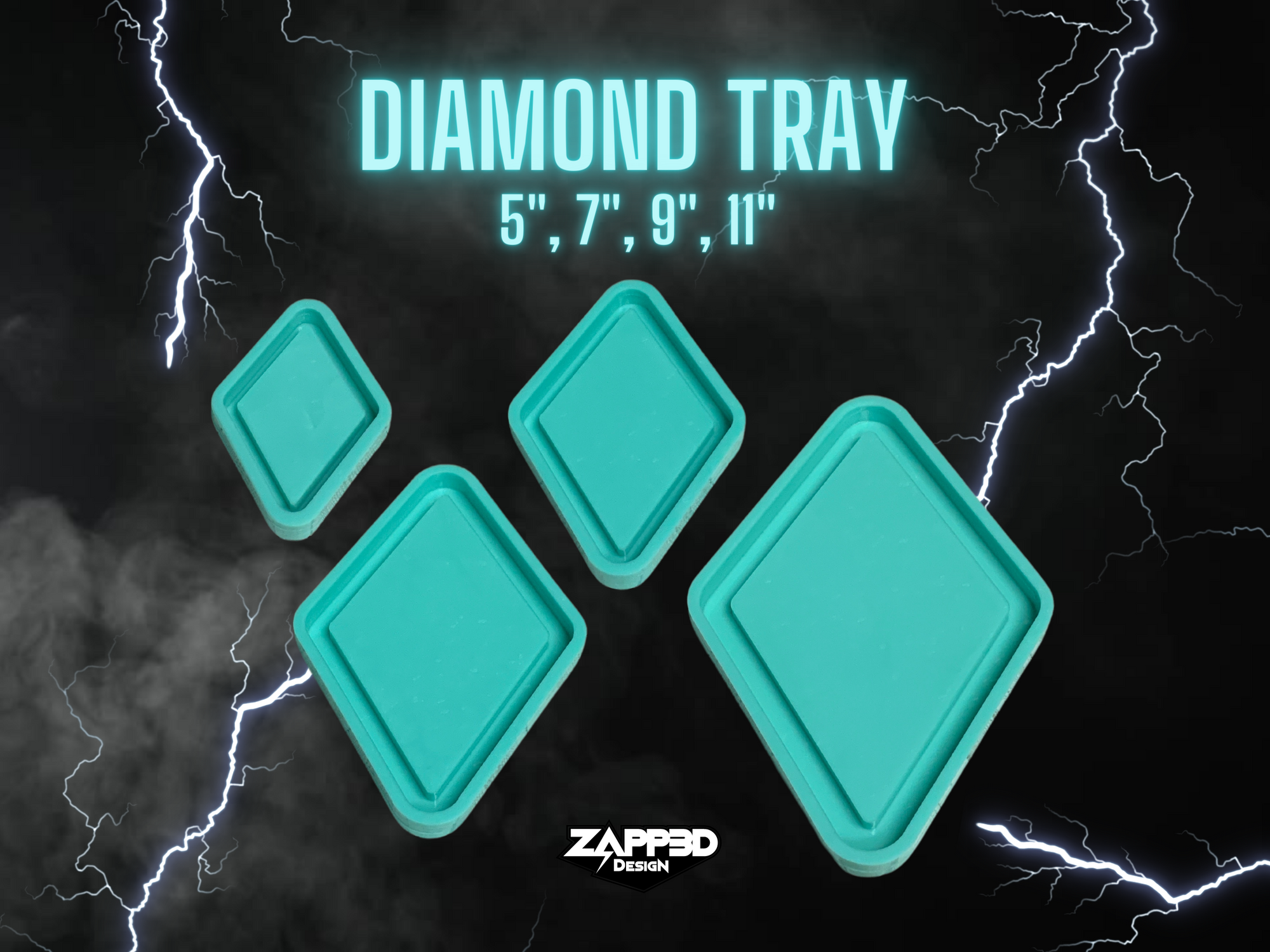 Diamond Tray Silicone Mold | Sizes - 5", 7", 9" 11"|