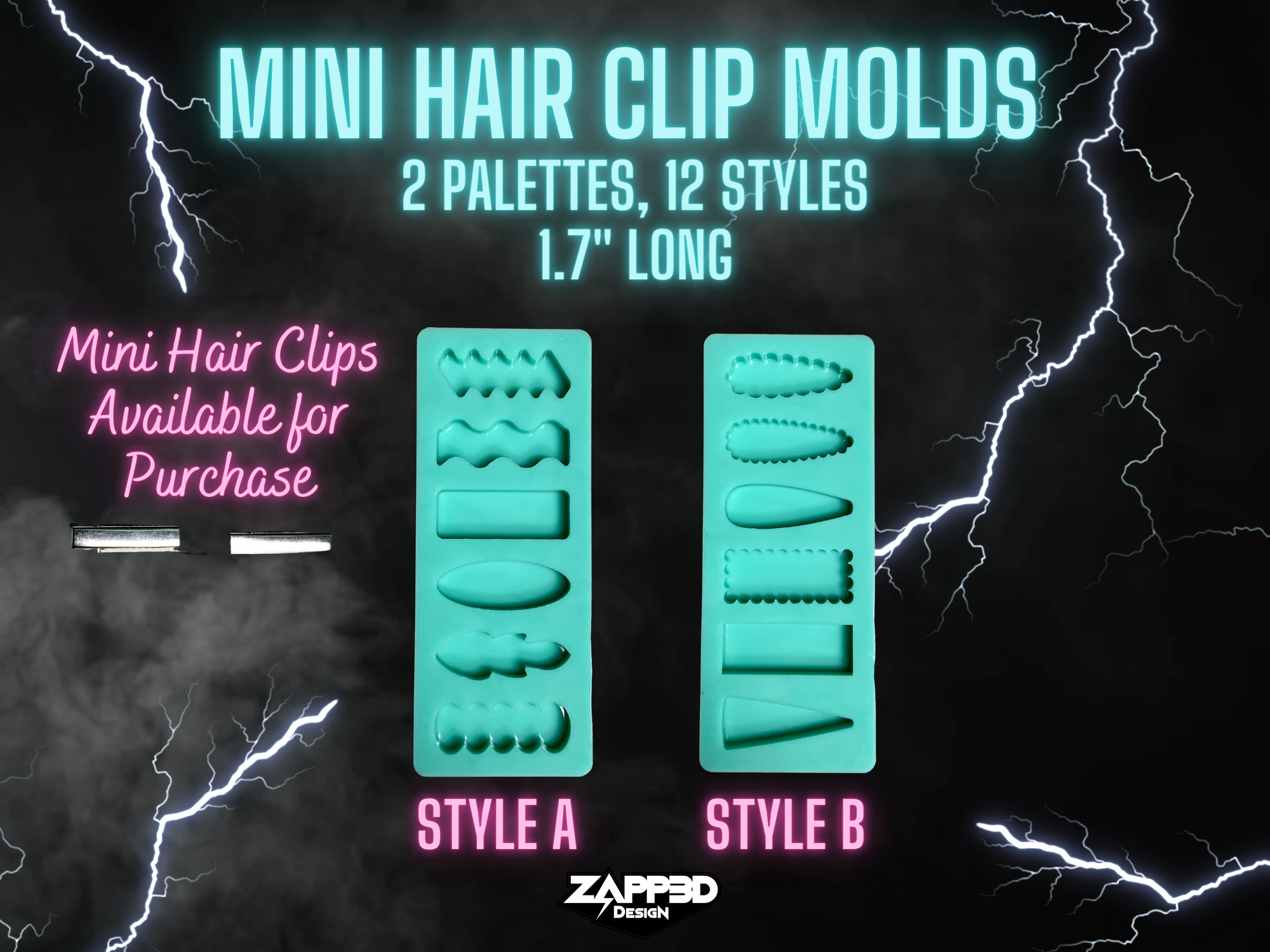 Mini Hair Clip Molds, Hair Clip Molds, Barrette Resin Mold, Resin Hair Clip Mold, Barette Mold, Barrette Silicone Mold, Small Hair Clip Mold