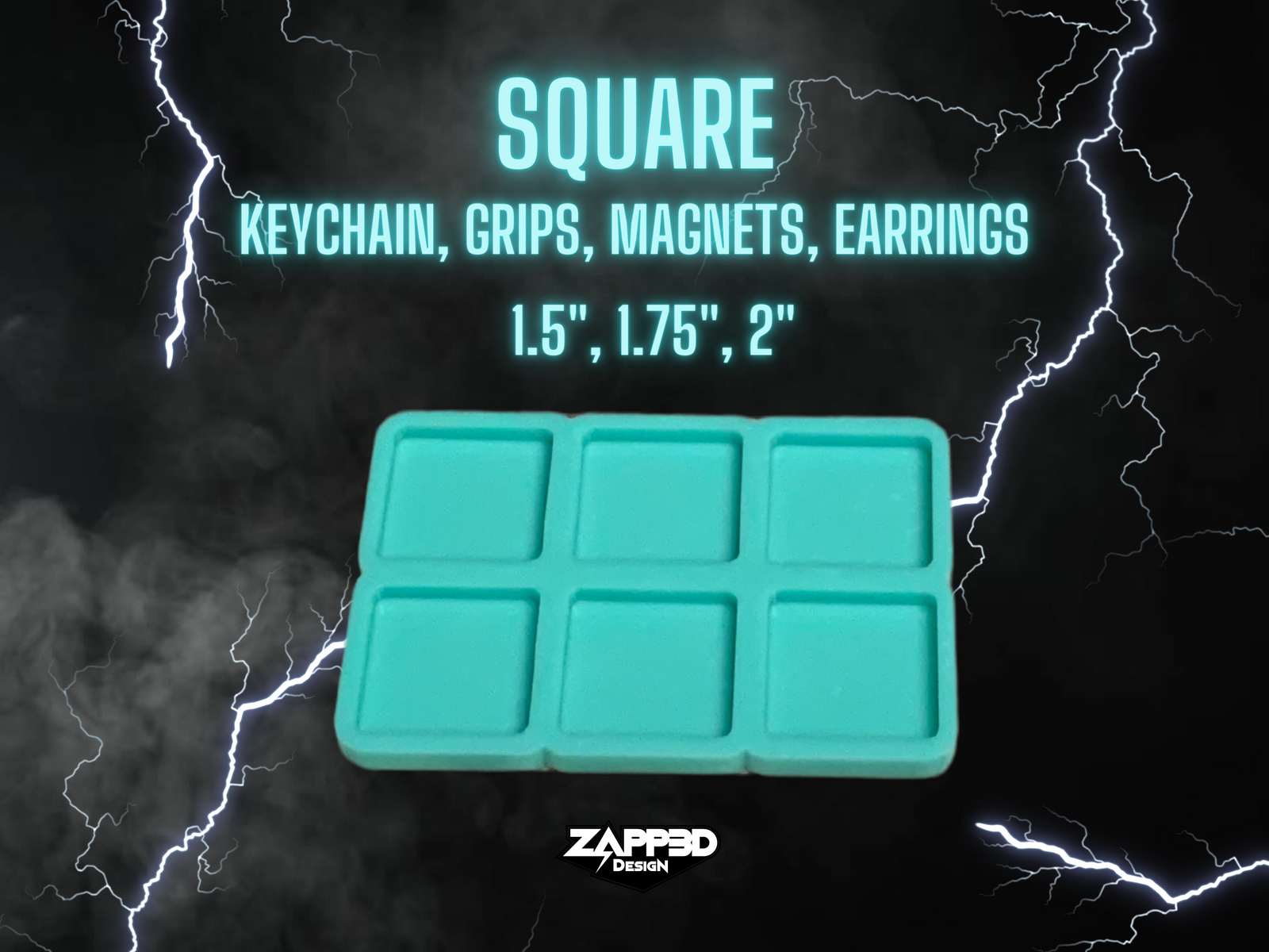 Square Keychain Mold | 3 Sizes | Magnet Mold, Hair Clip Mold |