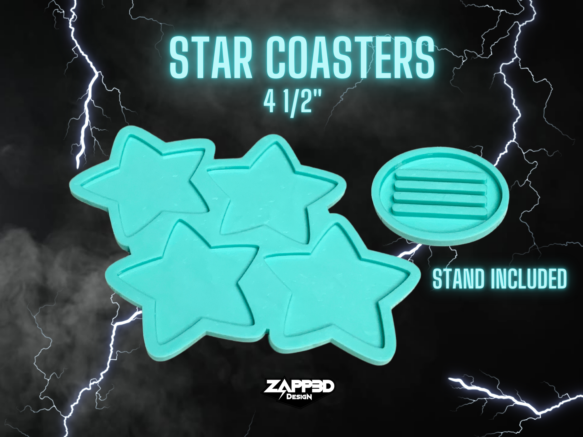 Star Coaster Molds for Resin, Coaster Set Molds, Coasters with Holder Mold, Star Molds