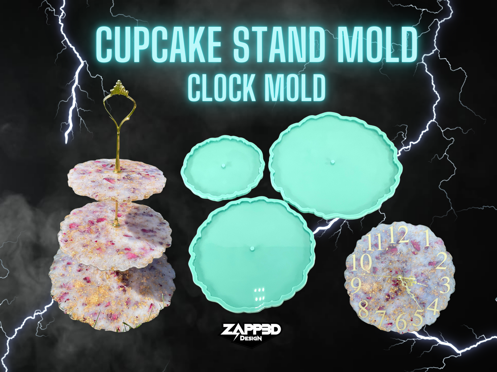Cupcake Stand Mold, 3 Tier Cake Stand Mold, Cake Stand Mold, Geode Mold