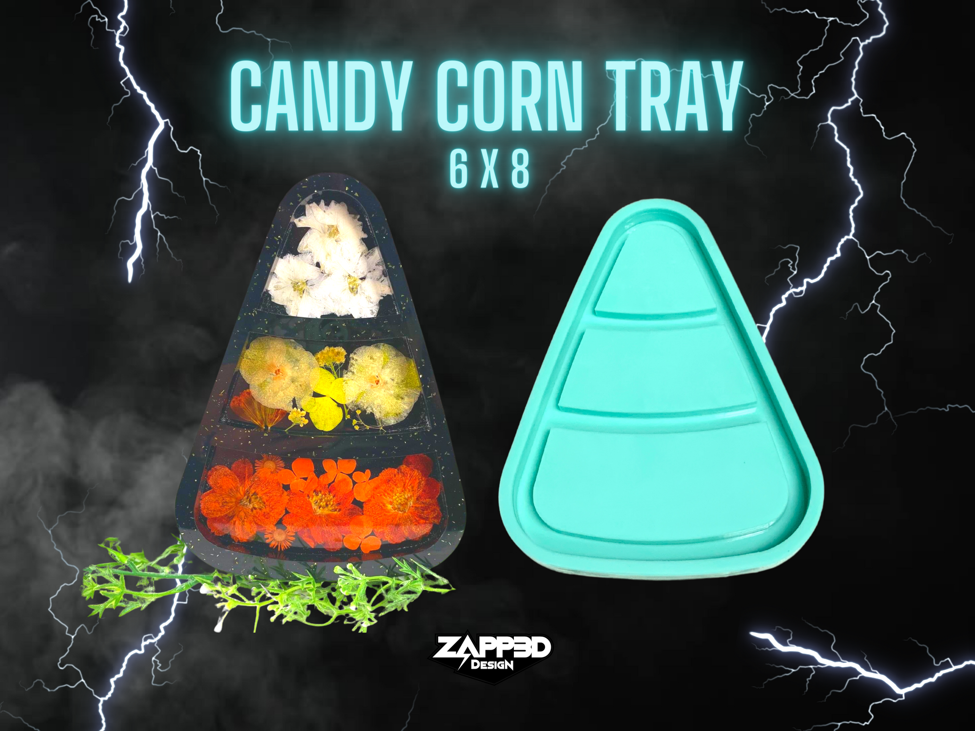 Candy Corn Tray Silicone Mold | Halloween Mold | Spooky Mold |