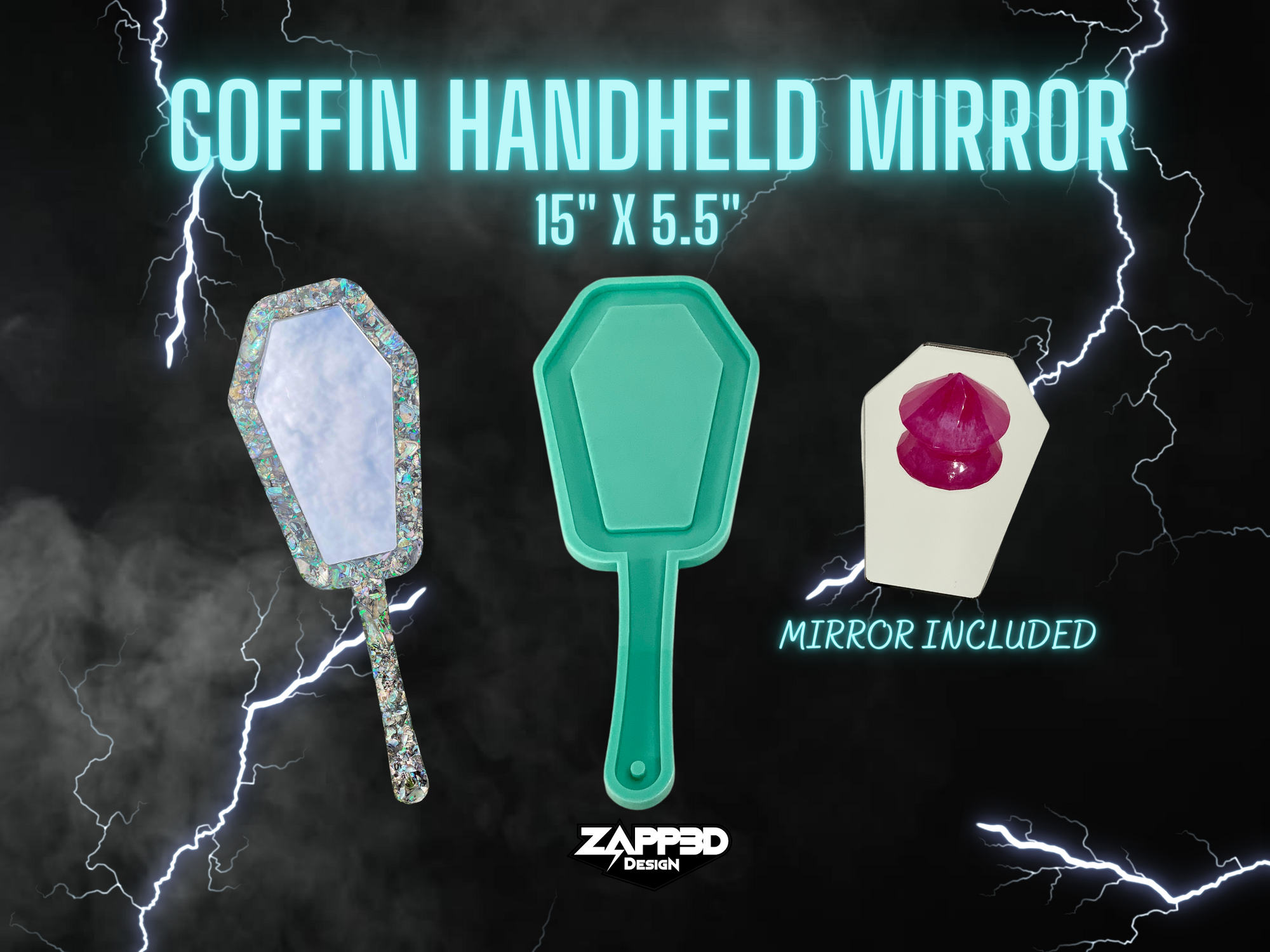 Coffin Mirror Mold, Coffin Handheld Mirror, Mirror Mold, Coffin Mold, Halloween Mold, Spooky Mold