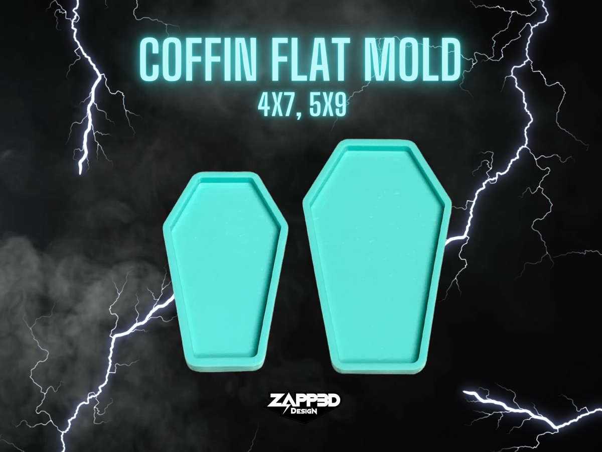 Coffin FLAT Mold | 2 Sizes | Spooky Mold