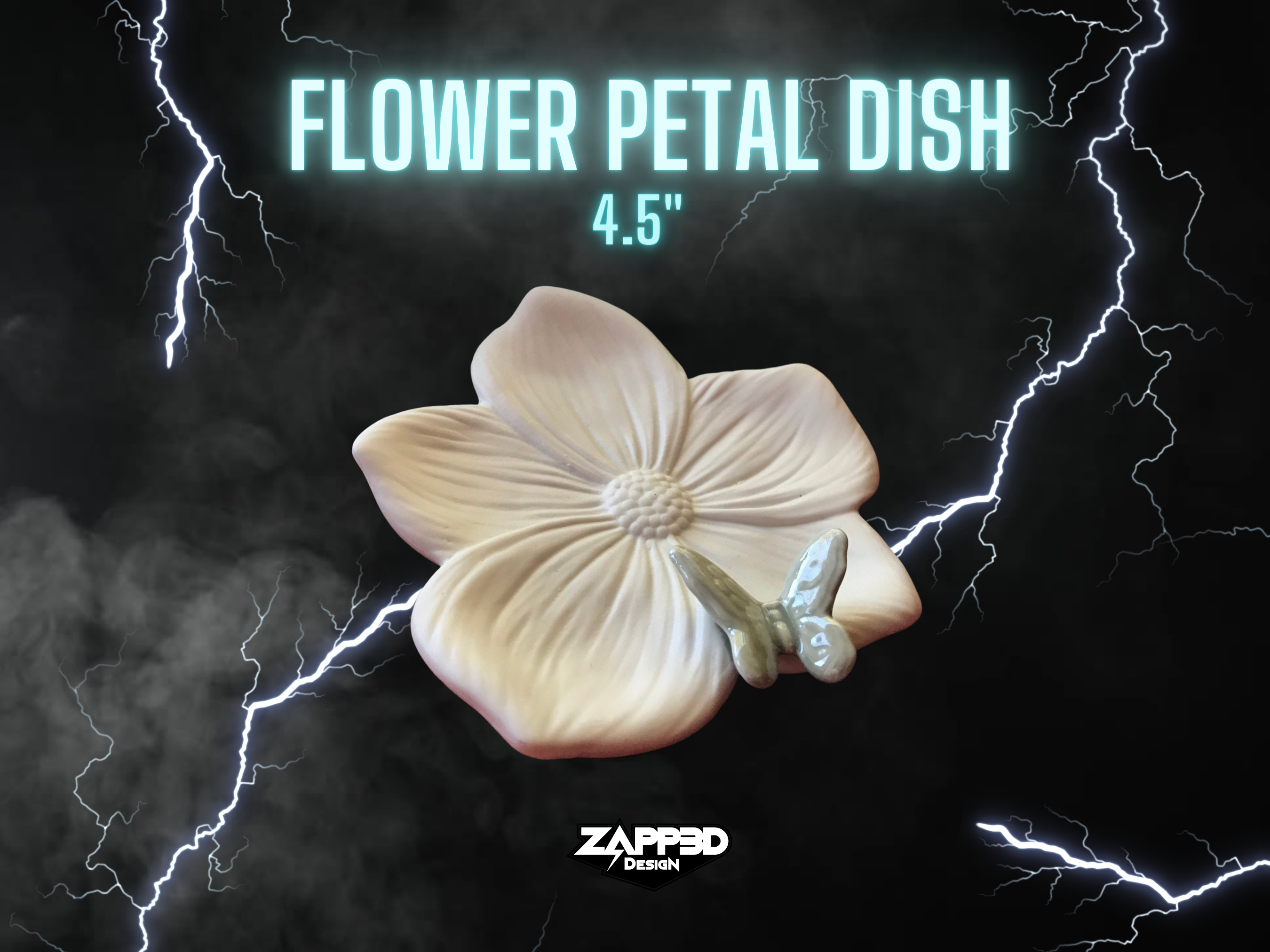 Flower Petal Dish with Butterfly Silicone Mold for Resin Crafting, Rin -  Zapp3D Design LLC