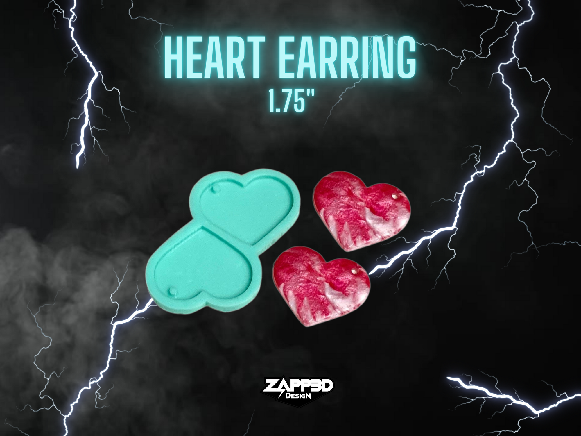 Heart Earring Silicone Mold
