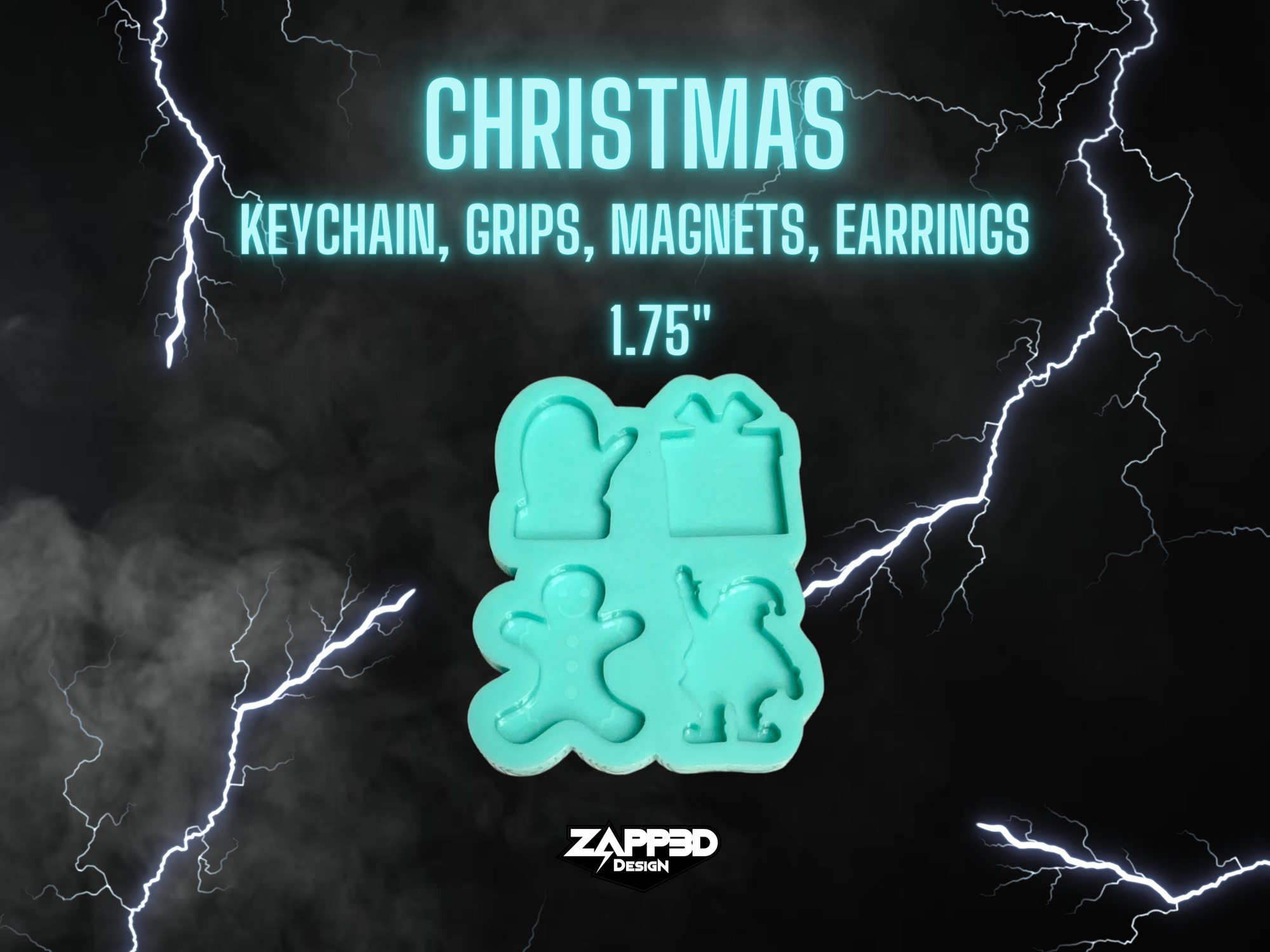 Christmas Mold, Santa Mold, Holiday Molds | Keychain Molds, Magnet Molds |