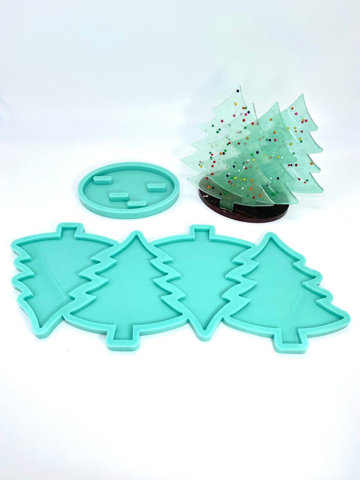 Tree Coaster Mold Set | 5.5" tall | Christmas Mold