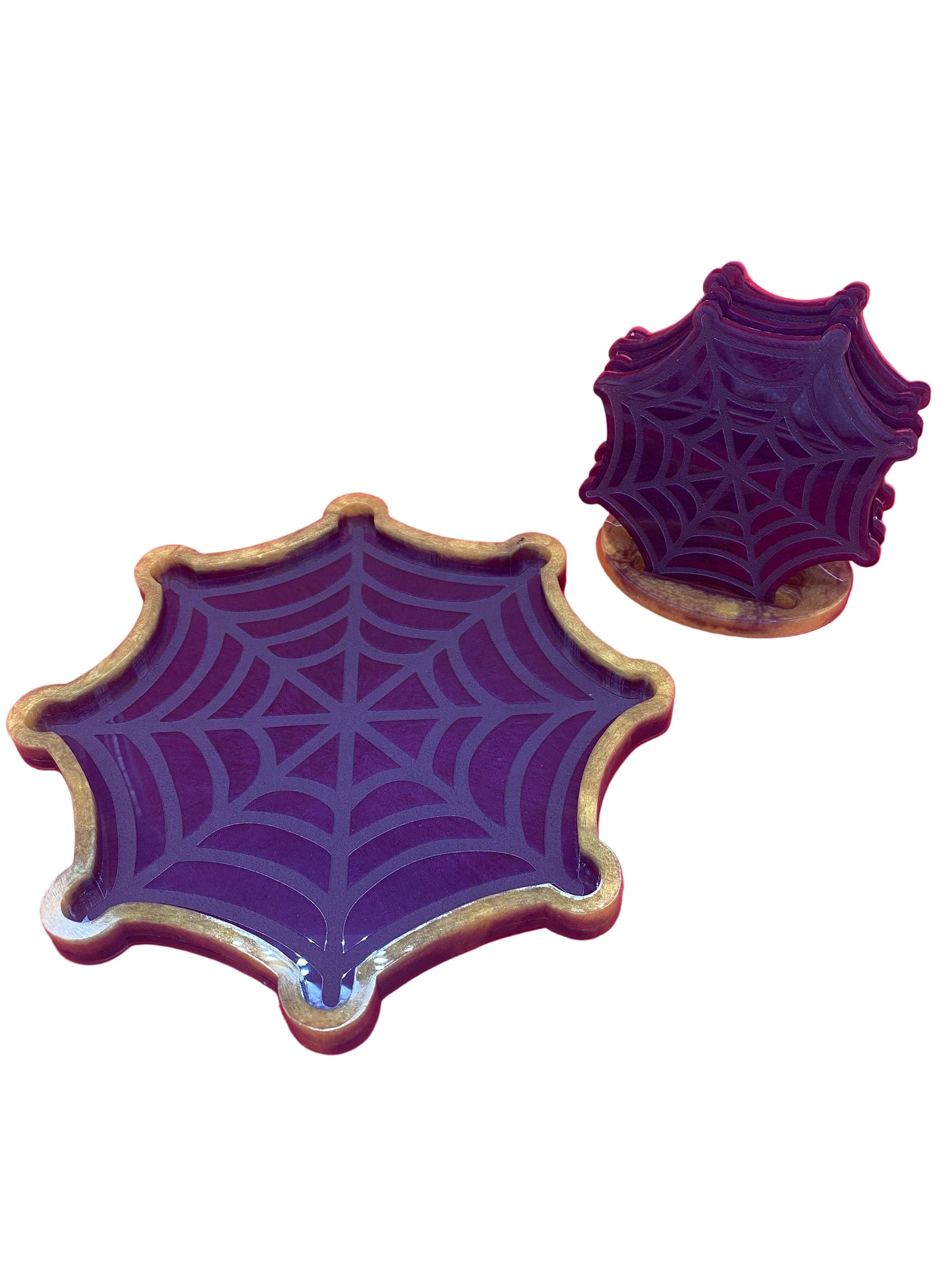 Spiderweb Coaster Mold Set | 4.5" | Halloween Mold
