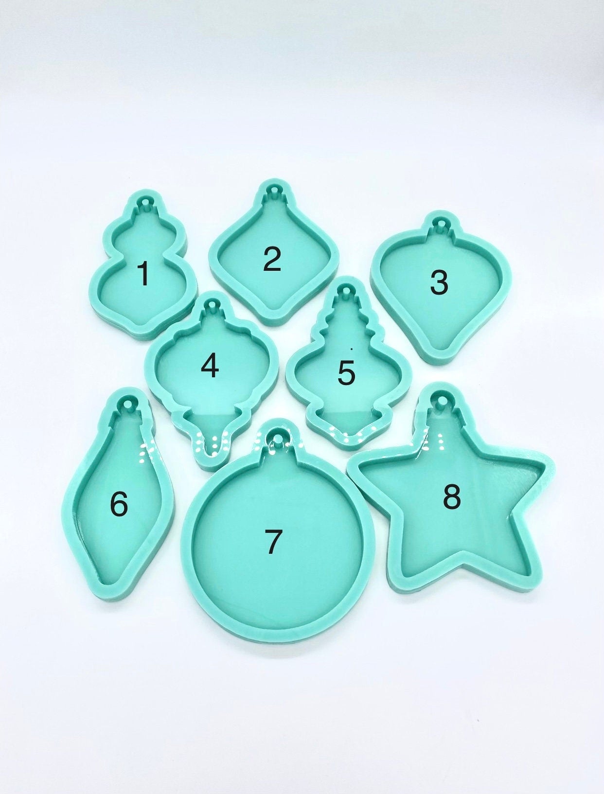 Ornament Molds, 8 Shapes, Christmas Ornament Molds
