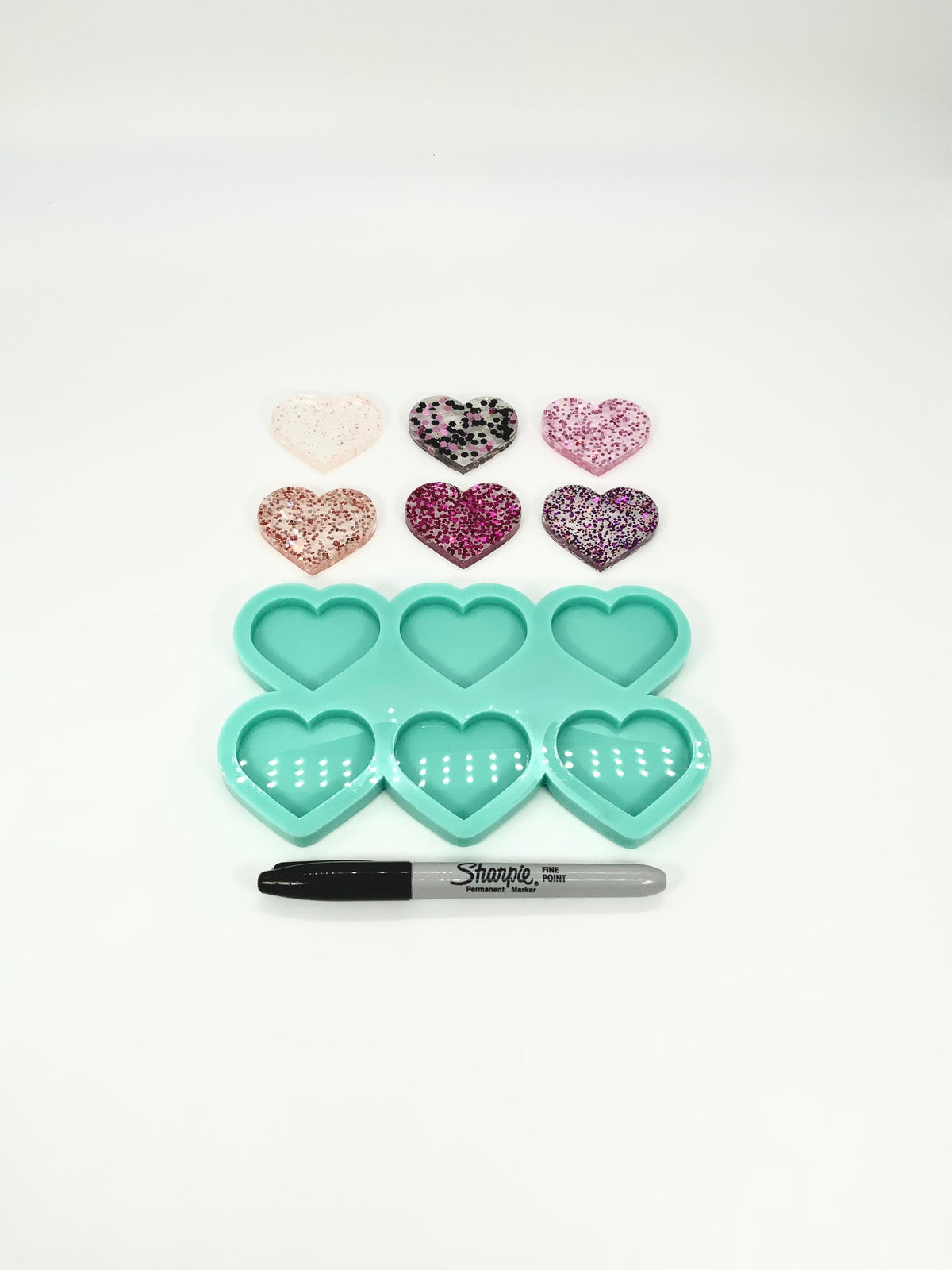 Heart Keychain Mold | 1.75"x1.75"x.25" | Hair Clip Mold, Magnet Mold