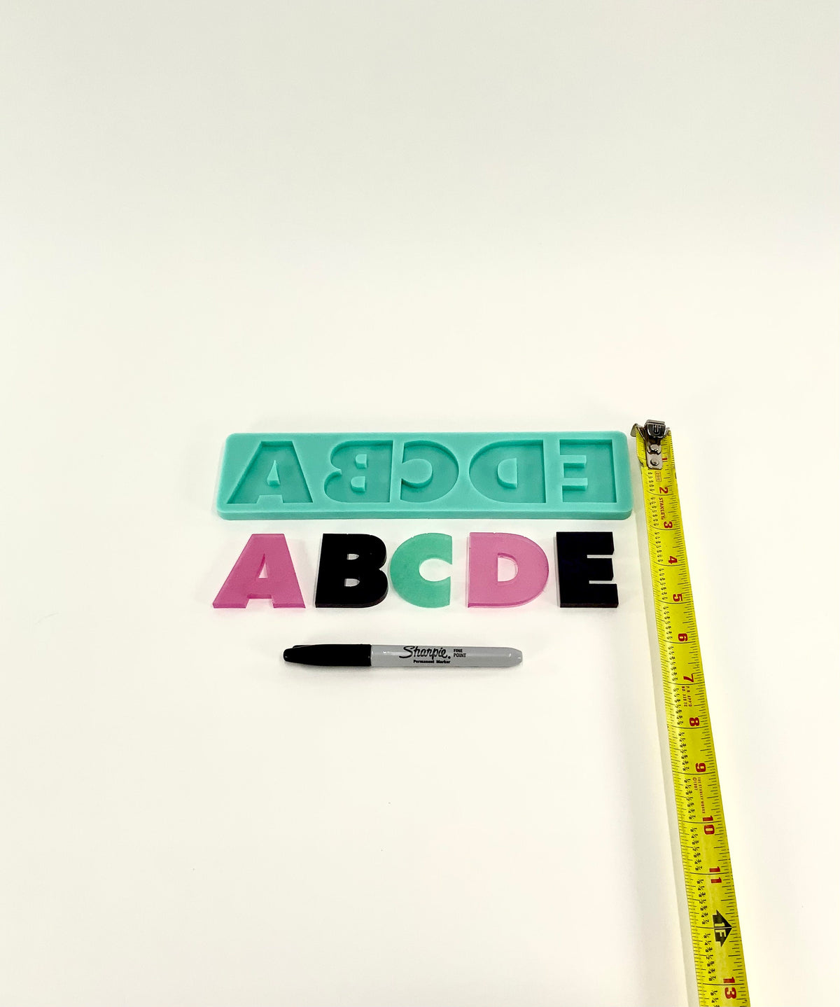 Alphabet Mold | 2” Tall | Numbers Mold | Full Reverse | Uppercase Alphabet Mold, Keychain Mold