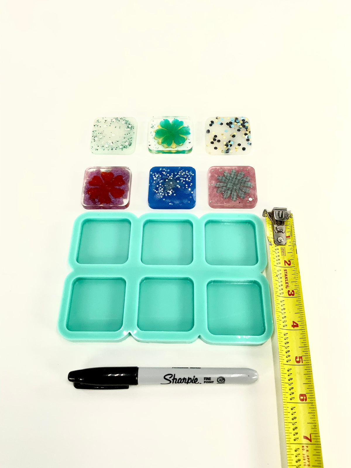 Square Keychain Mold | 1.5”, 1.75”, 2” | Magnet Mold, Hair Clip Mold |