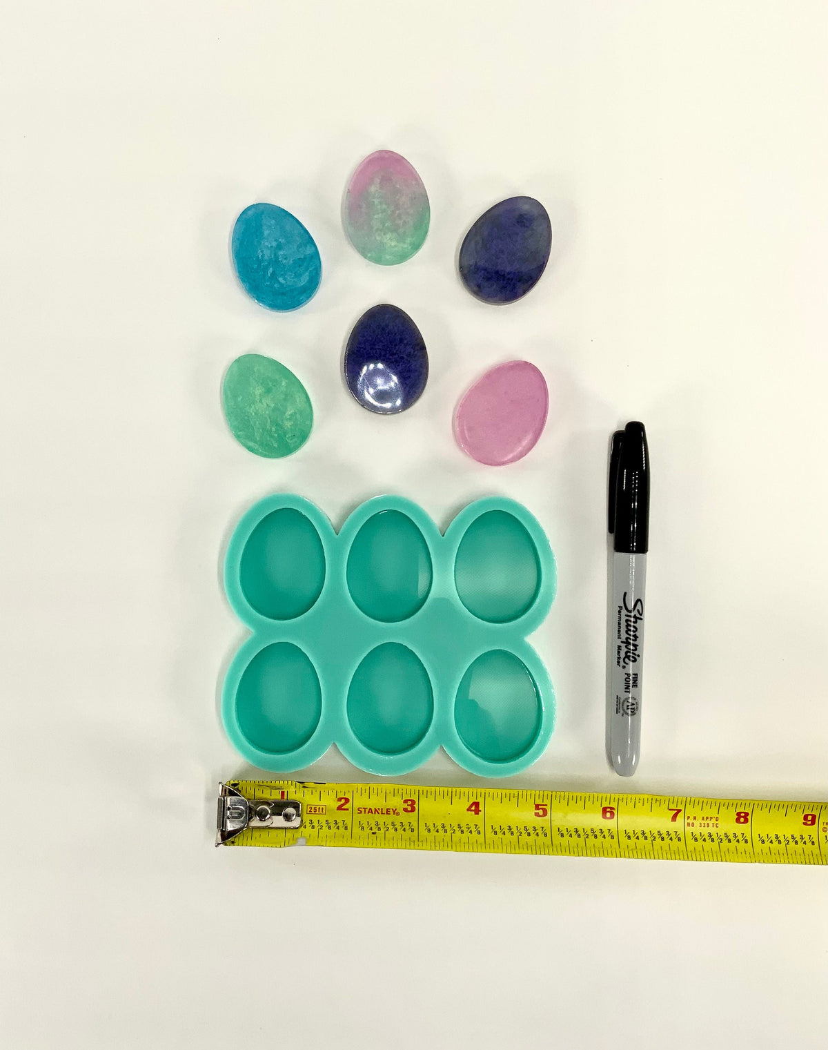 Egg Silicone Mold | 1.75”x1.5”x.25” | Keychain Mold, Magnet Mold, Easter Mold