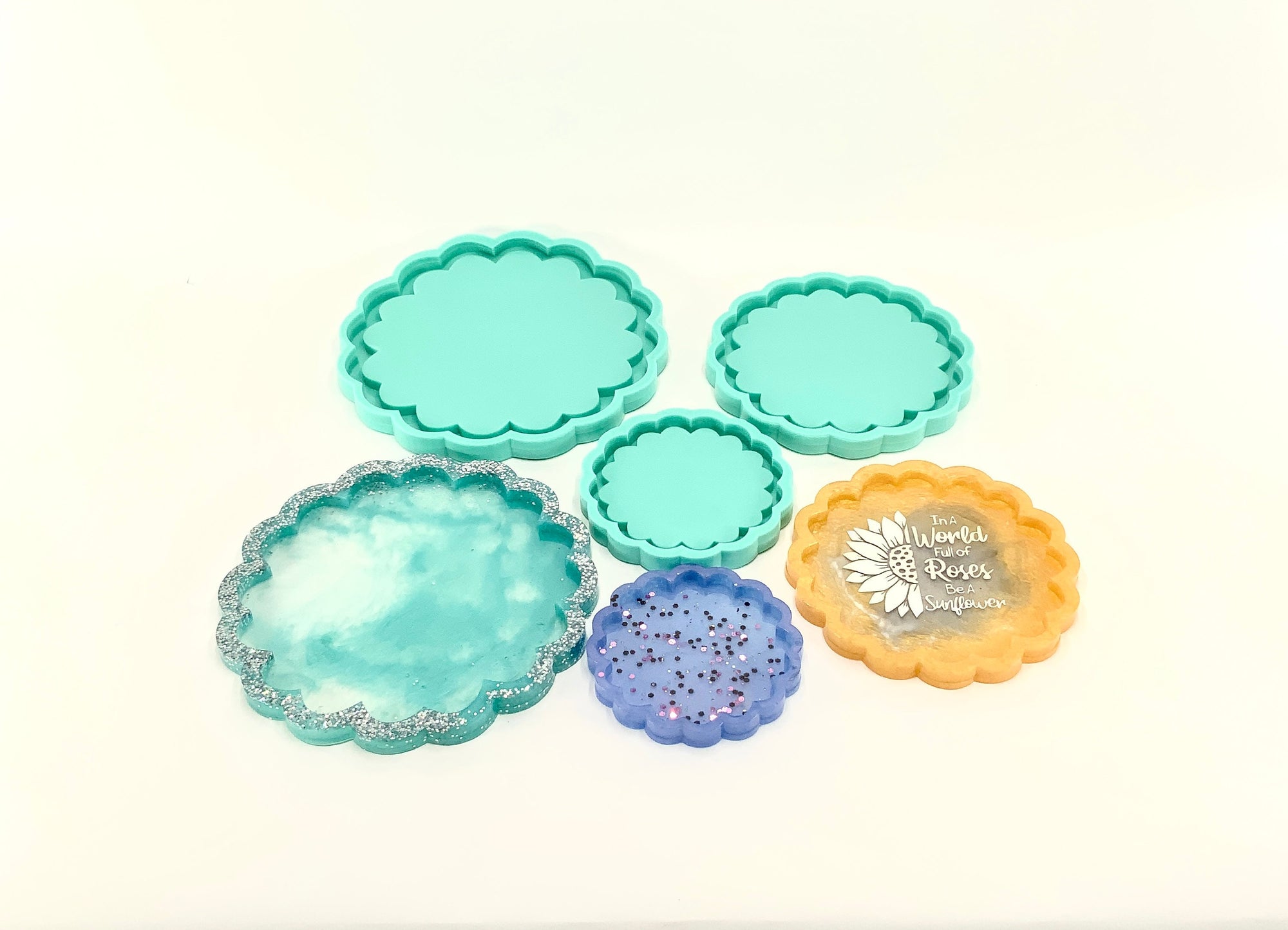 Scalloped Tray Mold | Sizes - 5", 7", 9" | Round Tray Mold |