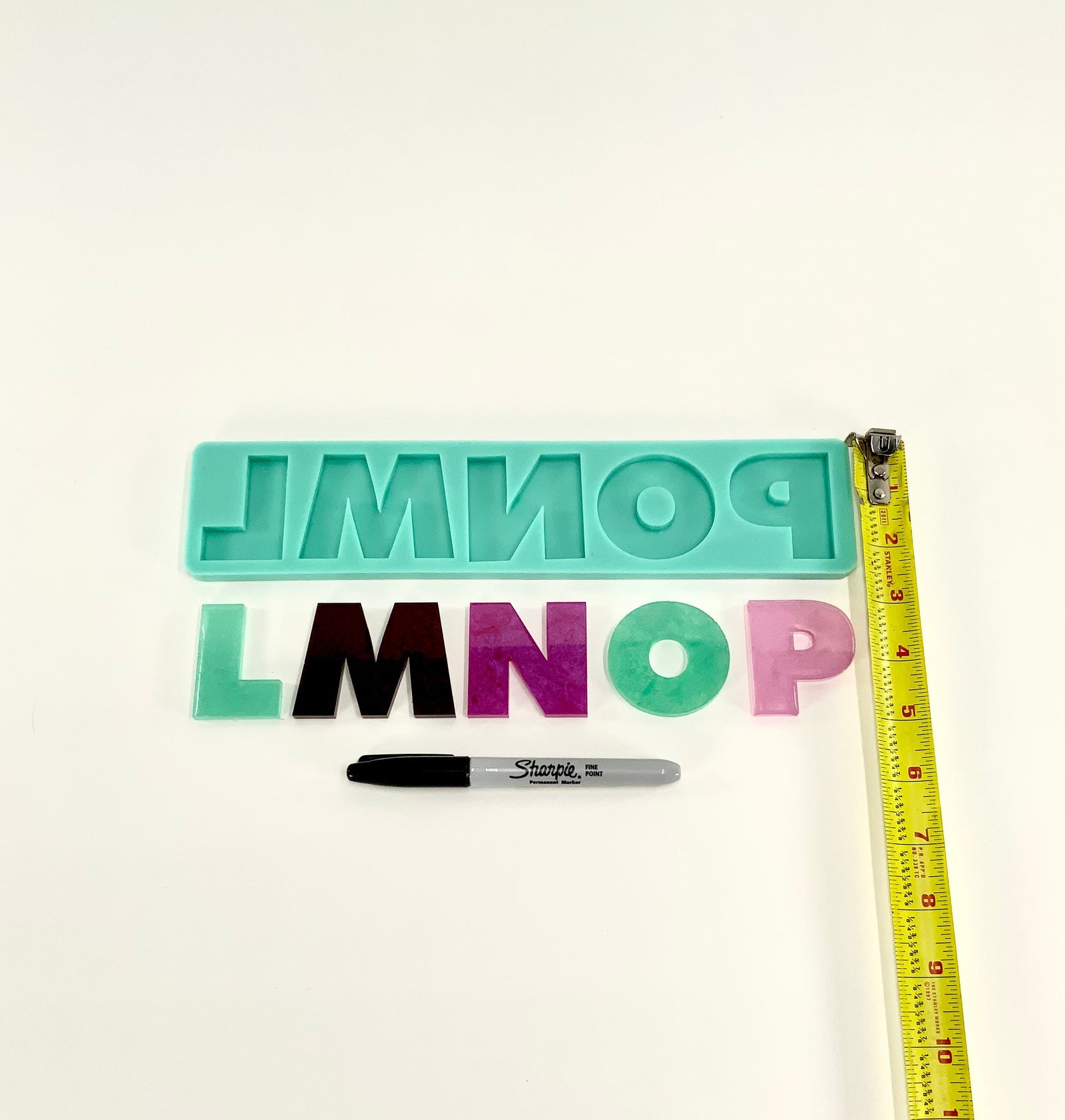 Alphabet Mold | 2” Tall | Numbers Mold | Full Reverse | Uppercase Alphabet Mold, Keychain Mold