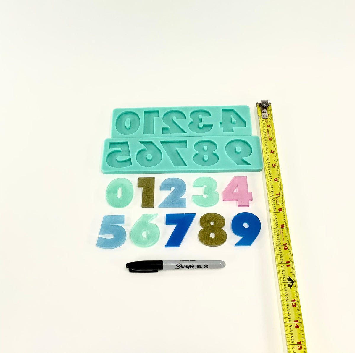 Alphabet Mold | 2” Tall | Numbers Mold | Full Reverse | Uppercase Alphabet Mold, Keychain Mold