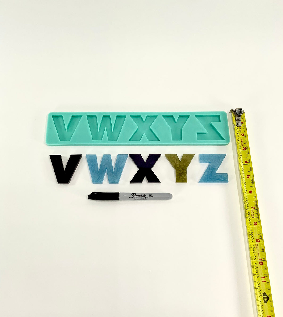 Alphabet Mold | 2” Tall | Numbers Mold | Full Reverse | Uppercase Alphabet Mold, Keychain Mold