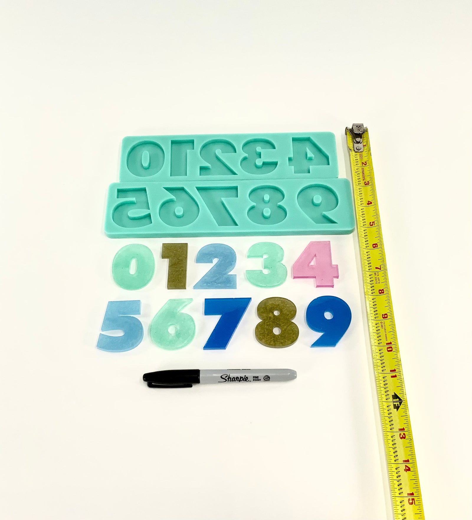 Alphabet Mold | 2” Tall | Numbers Mold | Full Reverse | Uppercase Alphabet Mold, Keychain Mold