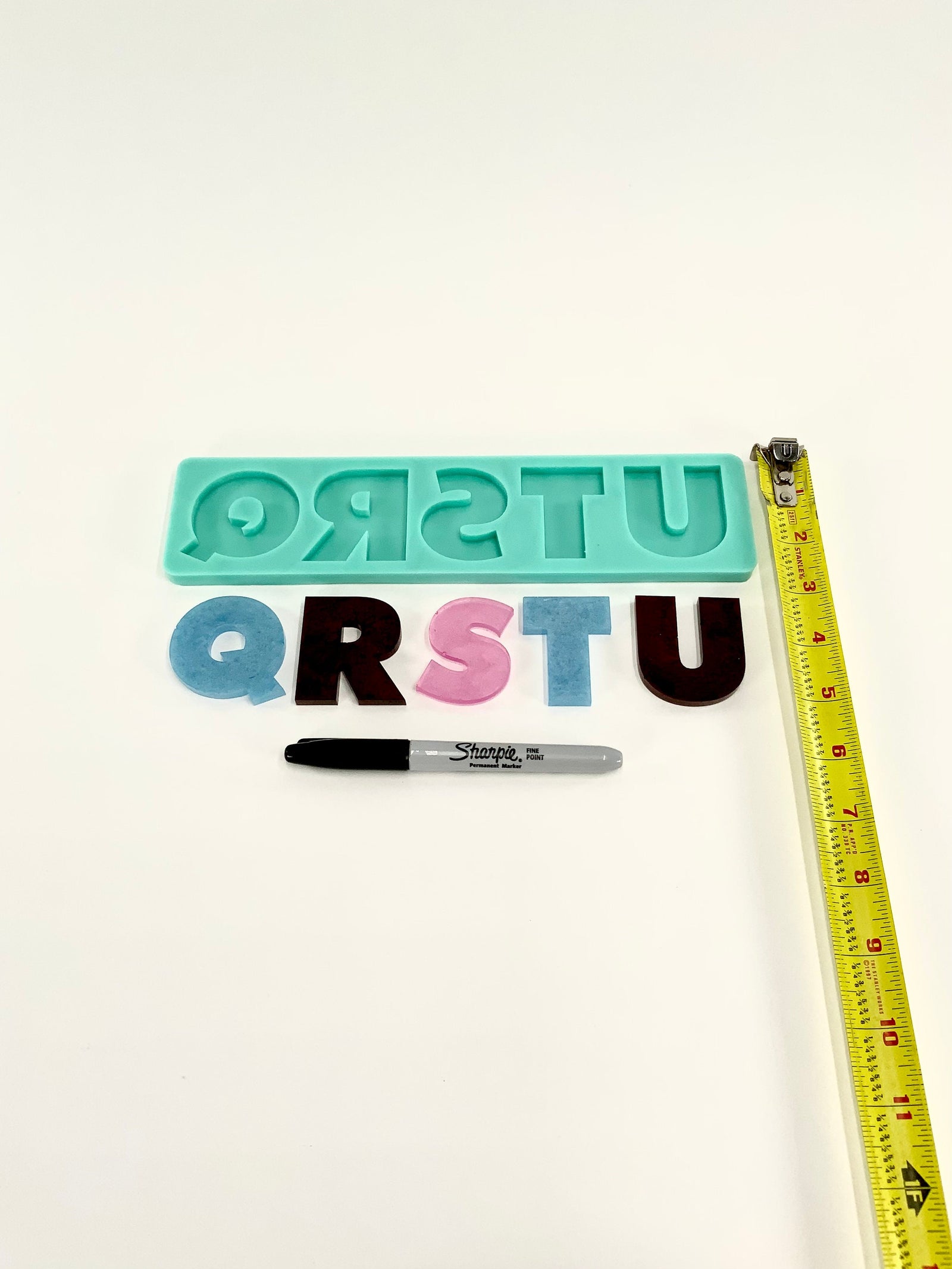 Alphabet Mold | 2” Tall | Numbers Mold | Full Reverse | Uppercase Alphabet Mold, Keychain Mold