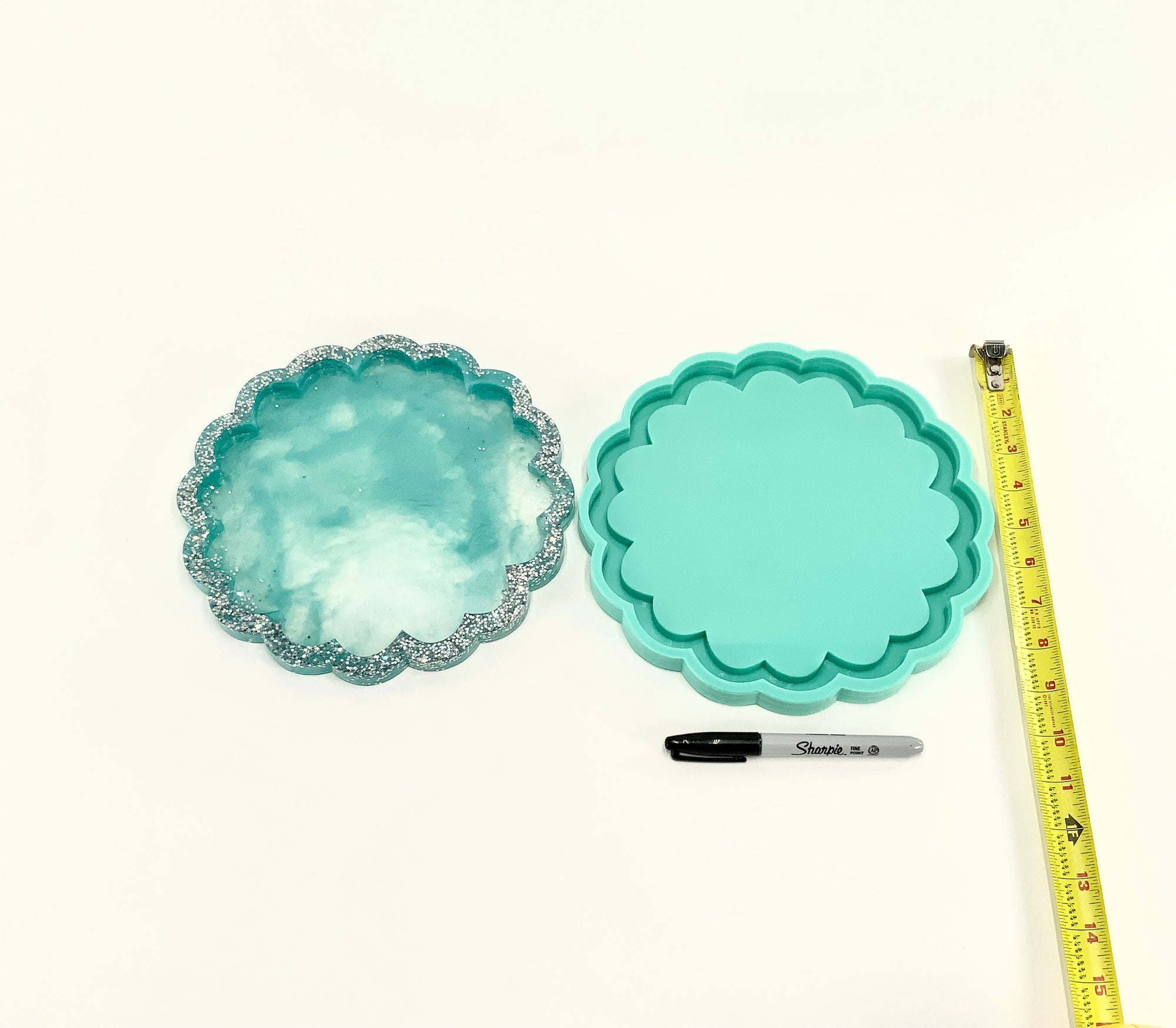 Scalloped Tray Mold | Sizes - 5", 7", 9" | Round Tray Mold |