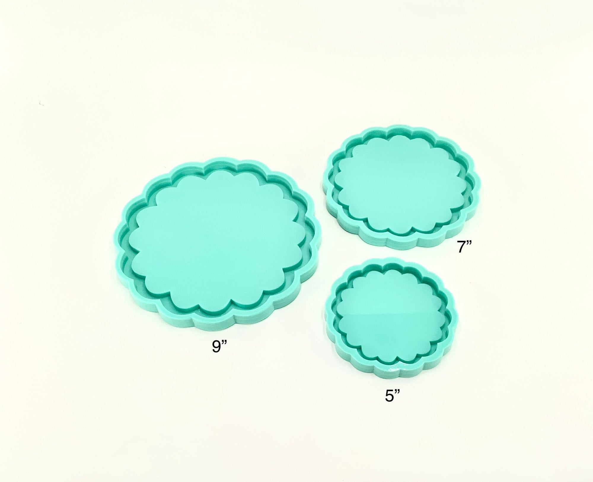 Scalloped Tray Mold | Sizes - 5", 7", 9" | Round Tray Mold |