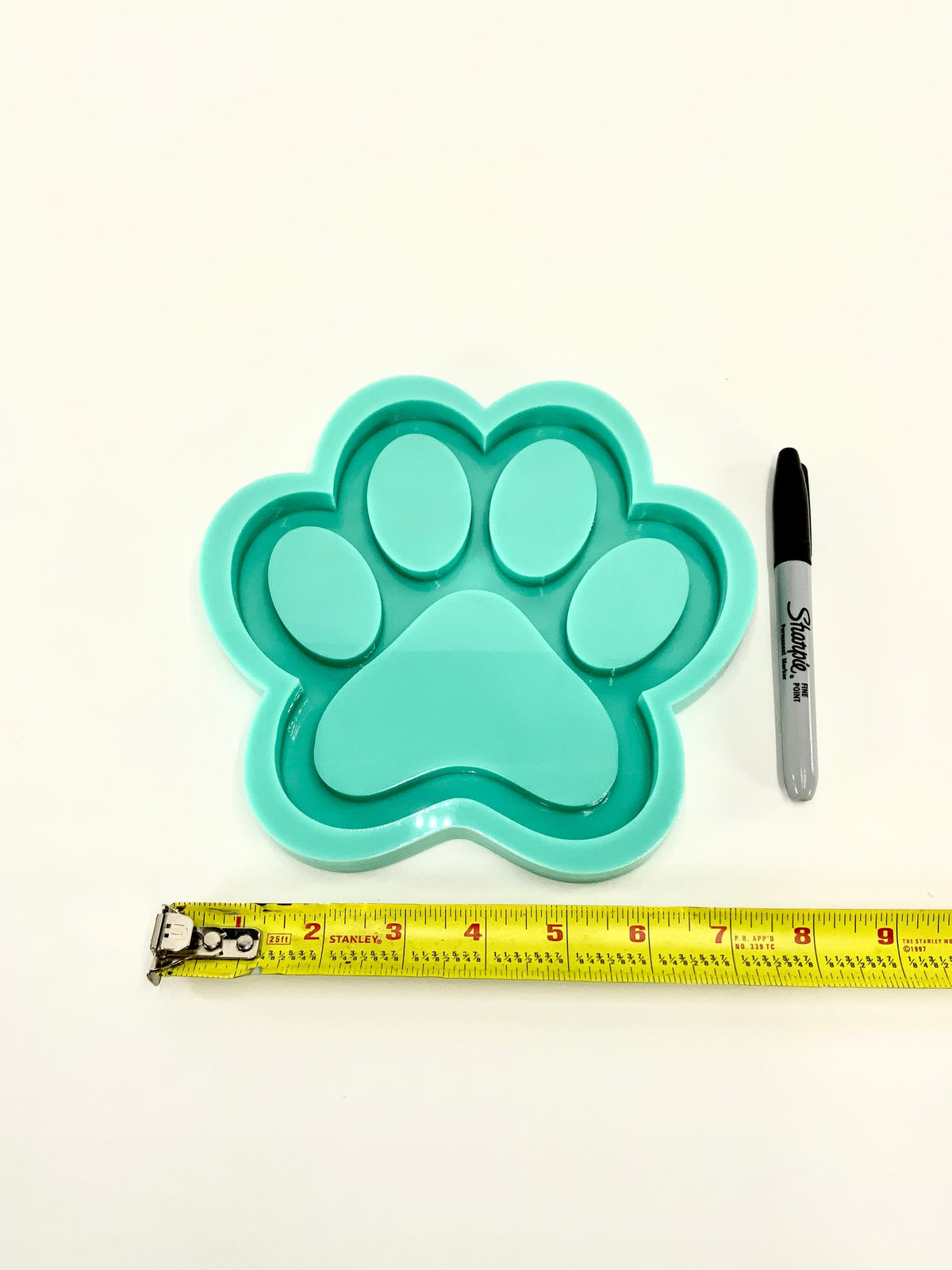Paw Print Tray Silicone Mold | 7”x 7” | Dog Paw Print Mold, Cat Paw Print Mold