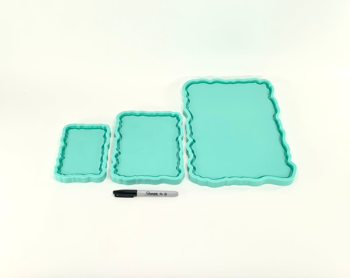 Geode Tray Mold | Sizes - 4"x6", 6"x8", 9"x13" | Rectangle Tray Mold,