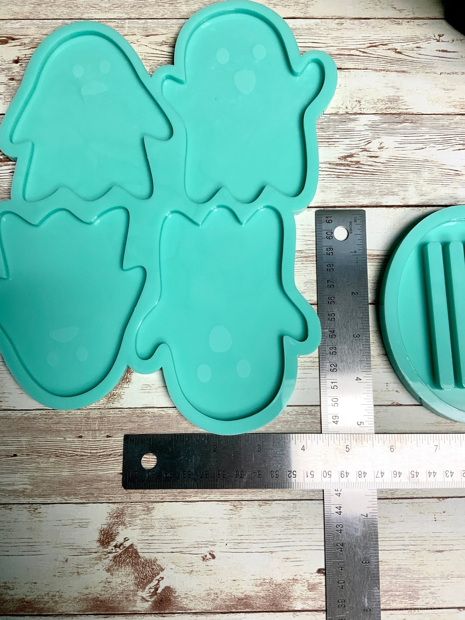 Ghost Coaster Mold Set, Halloween Mold, Spooky Mold