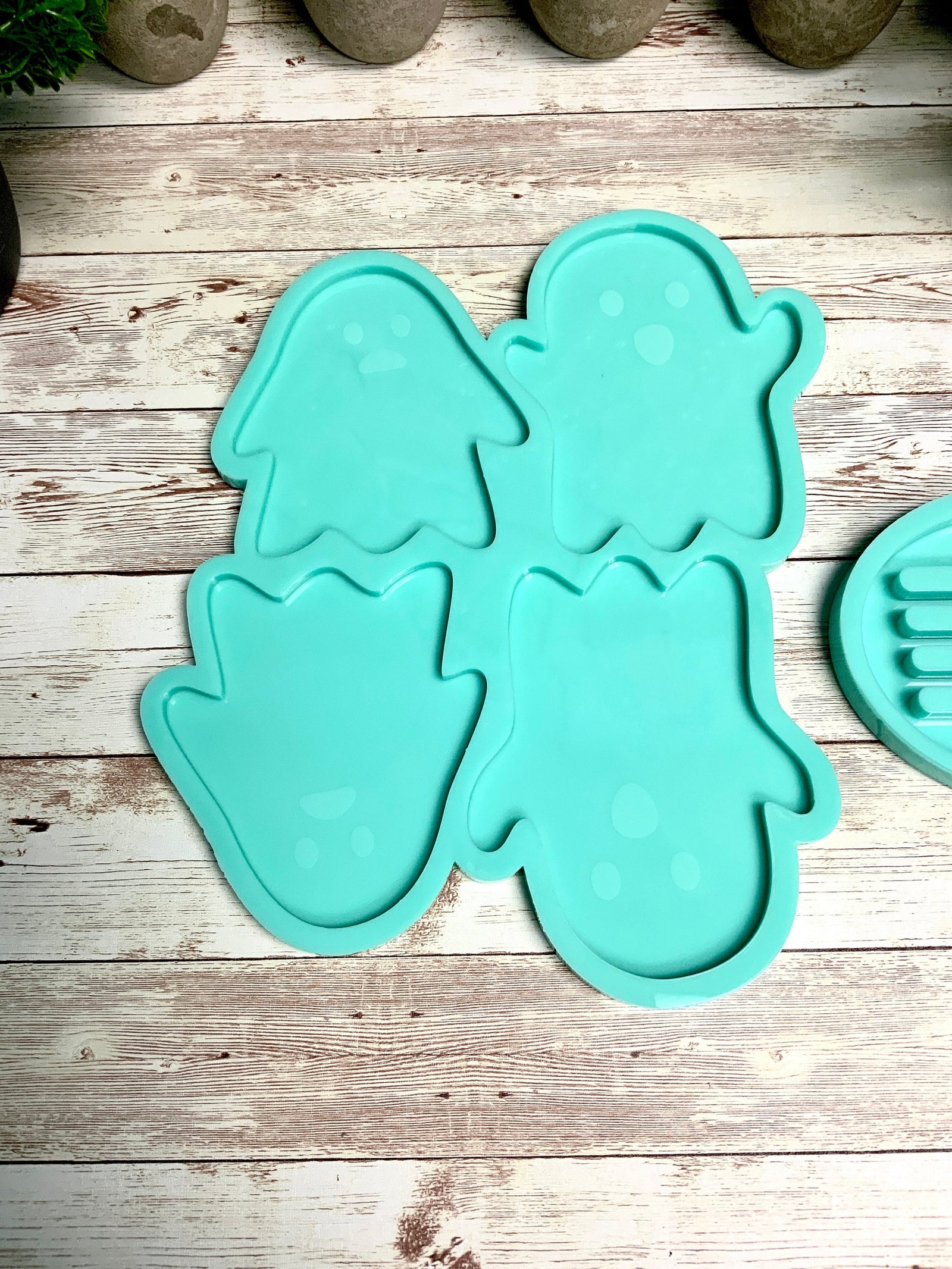 Ghost Coaster Mold Set, Halloween Mold, Spooky Mold