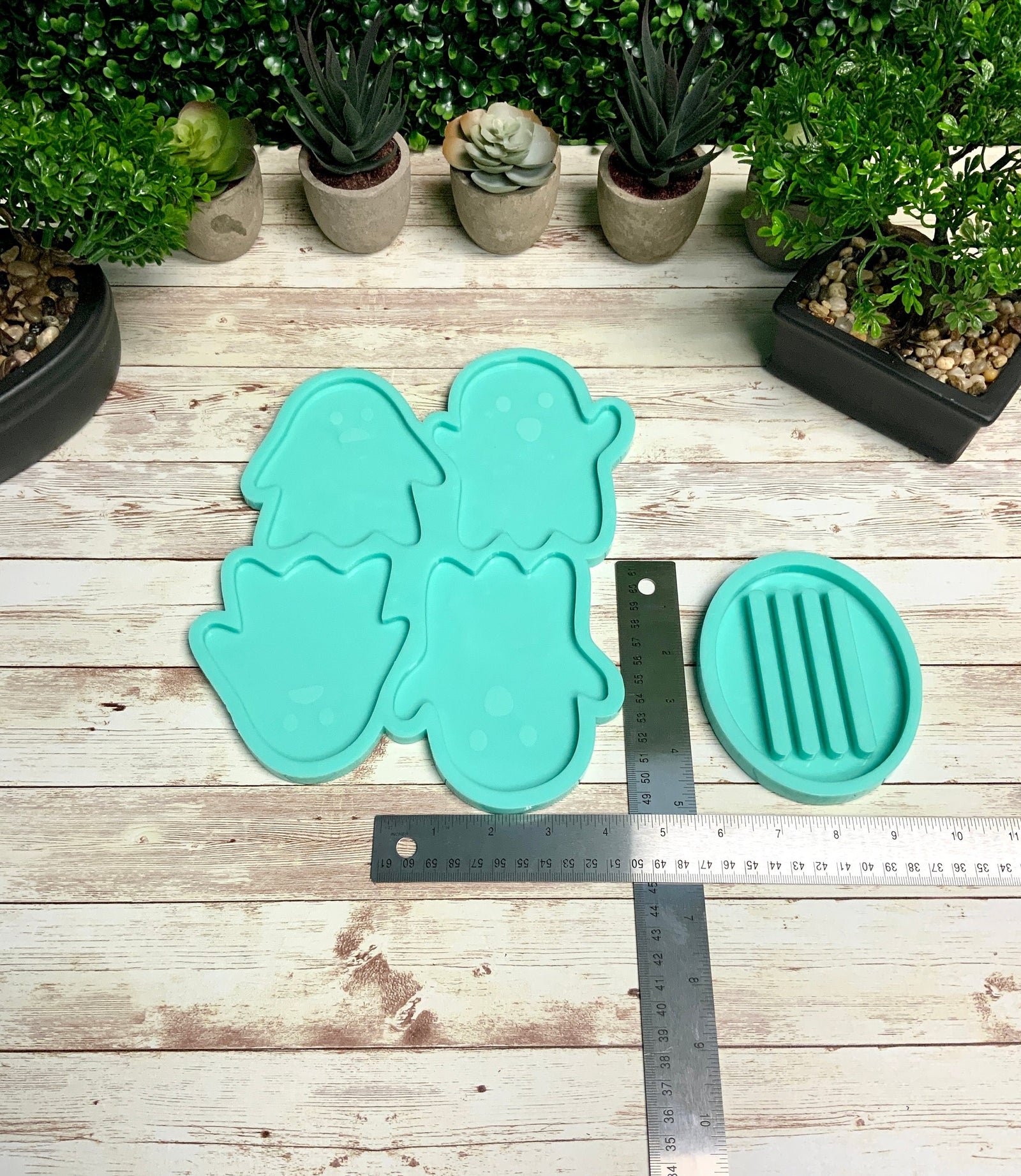 Ghost Coaster Mold Set, Halloween Mold, Spooky Mold