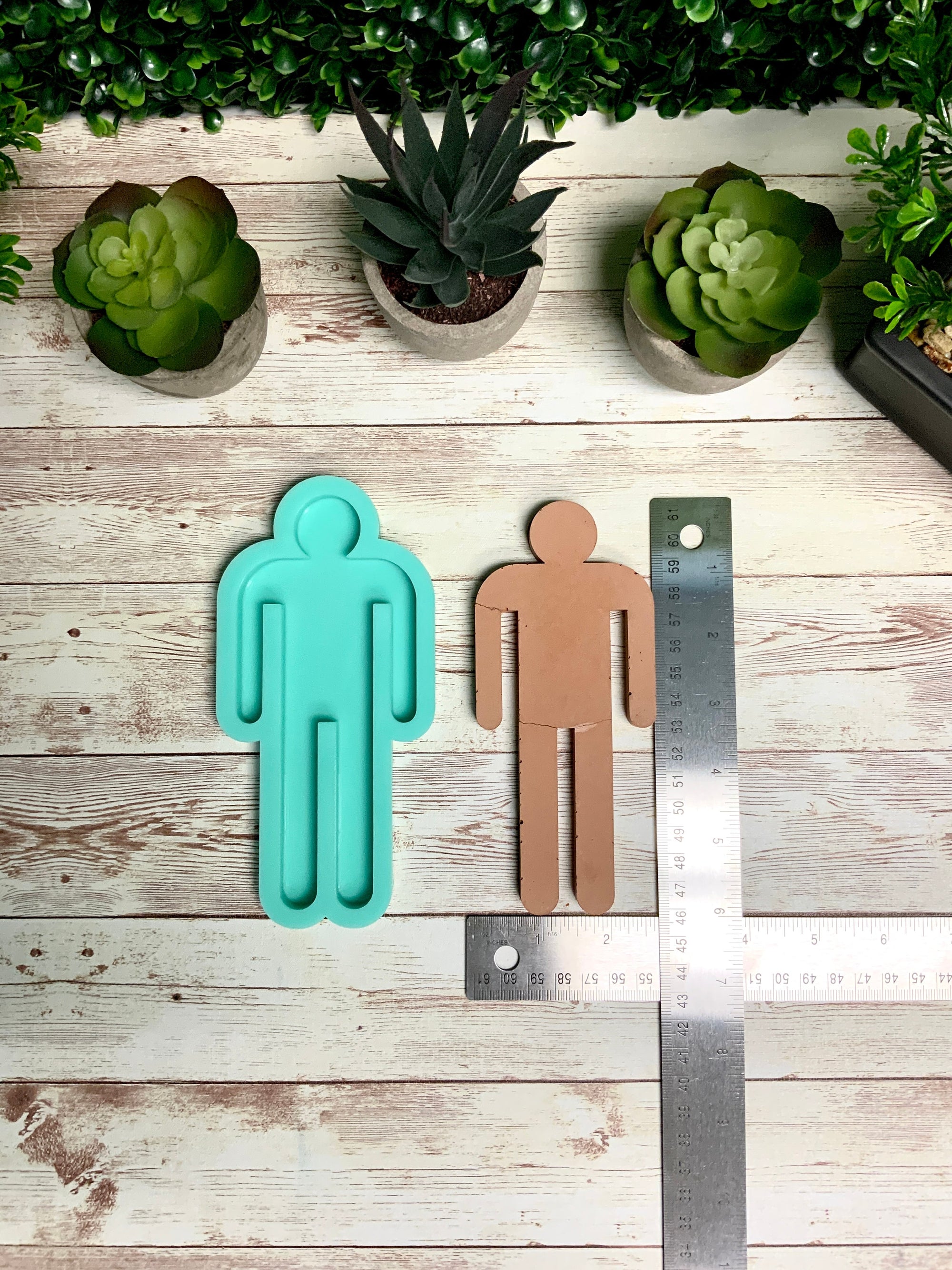 Bathroom People Shiny Silicone Mold for Resin, Concrete, Jesmonite, Cement Crafting Bathroom Home Decor Standing People Male Female