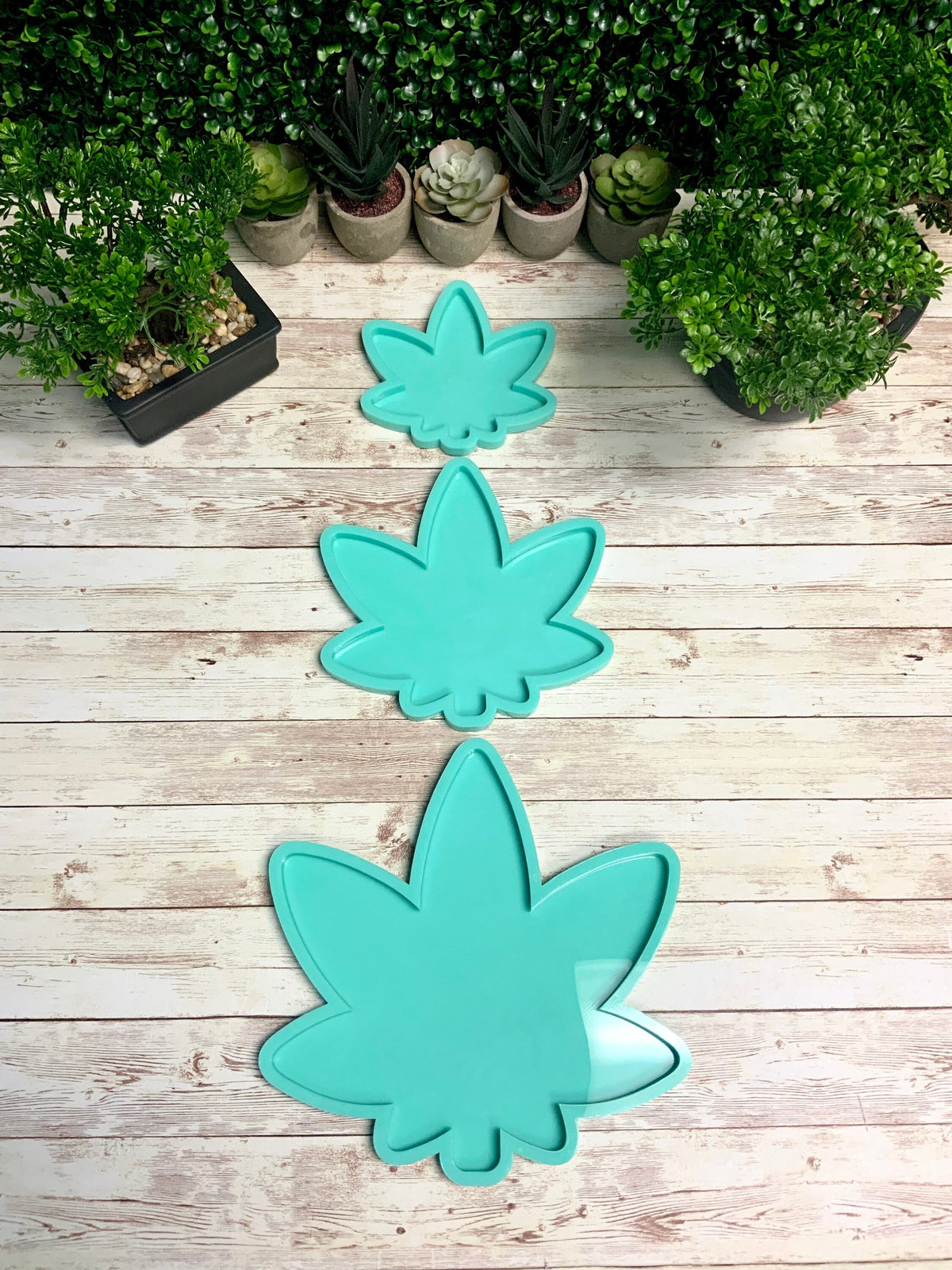 Weed Pot Leaf FLAT Silicone Mold | 5”, 7”, 9” |