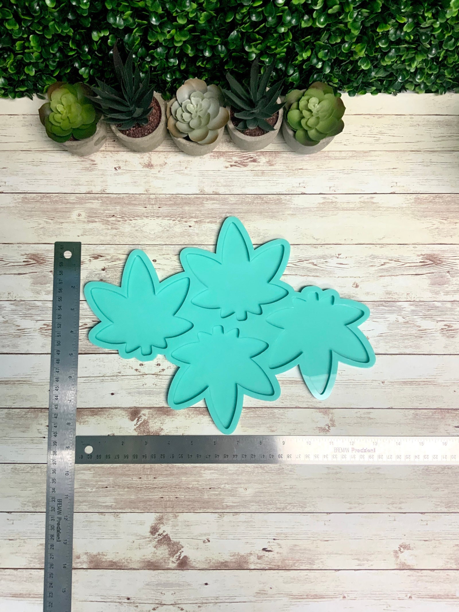 Pot Leaf Coaster Mold Set | 4"x 5" |  Weed Coasters with Holder Mold