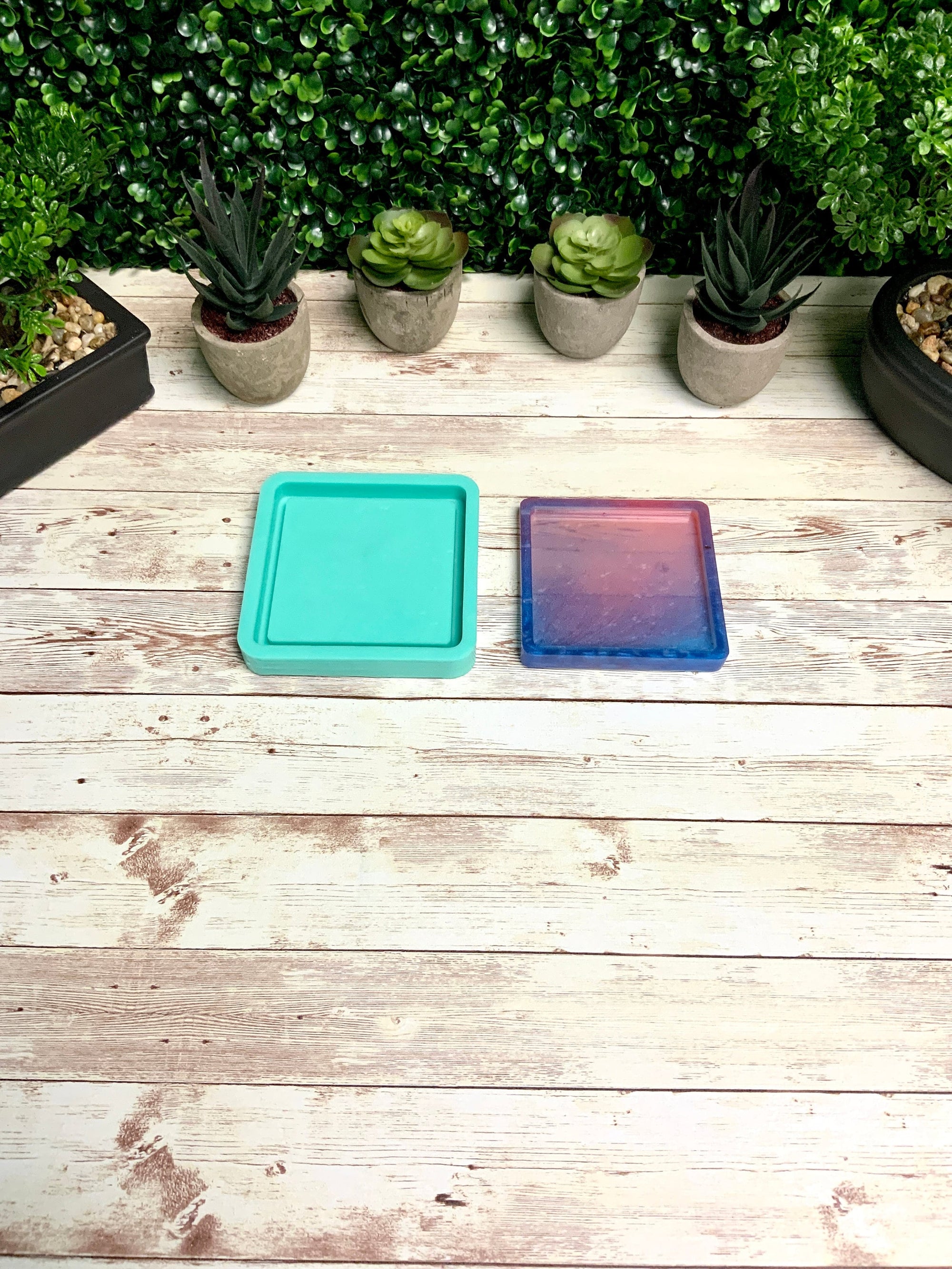 Square Coaster Mold with Rim