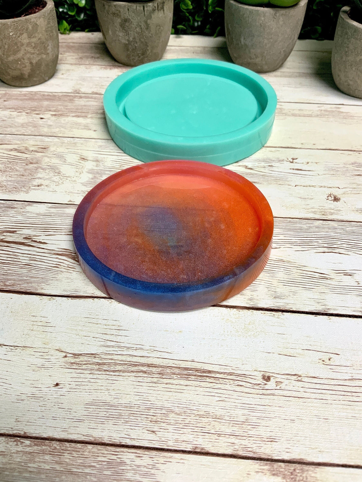 Round Coaster Mold with Rim, 4" Coaster