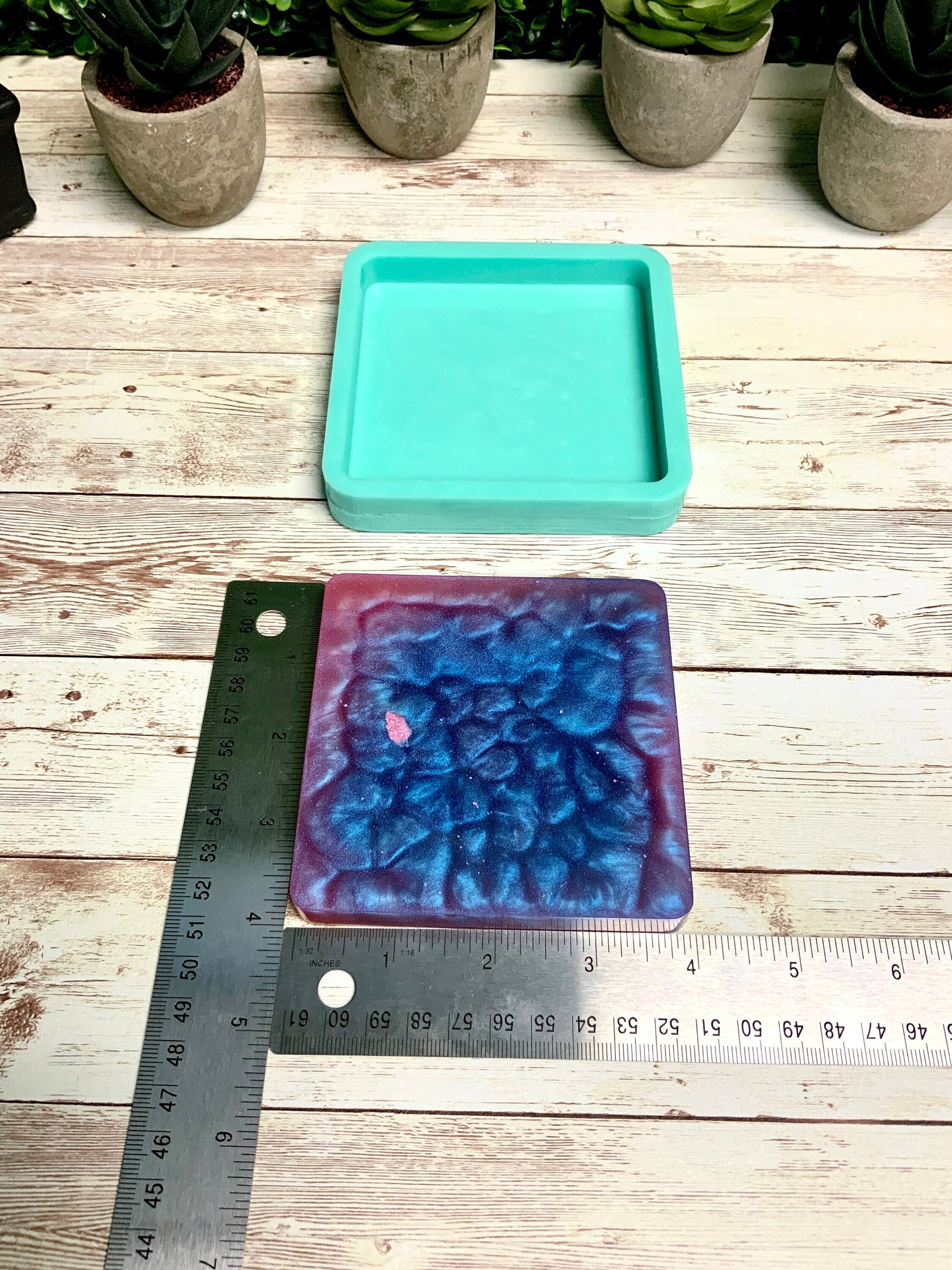 Square Coaster Mold, 4 inch Coaster Mold