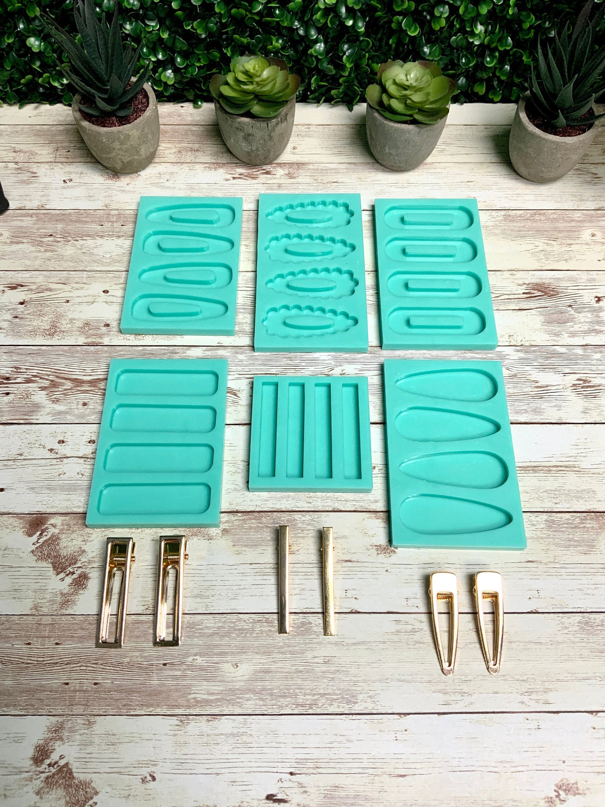 Hair Clip Mold | 6 Styles | Barrette Resin Mold