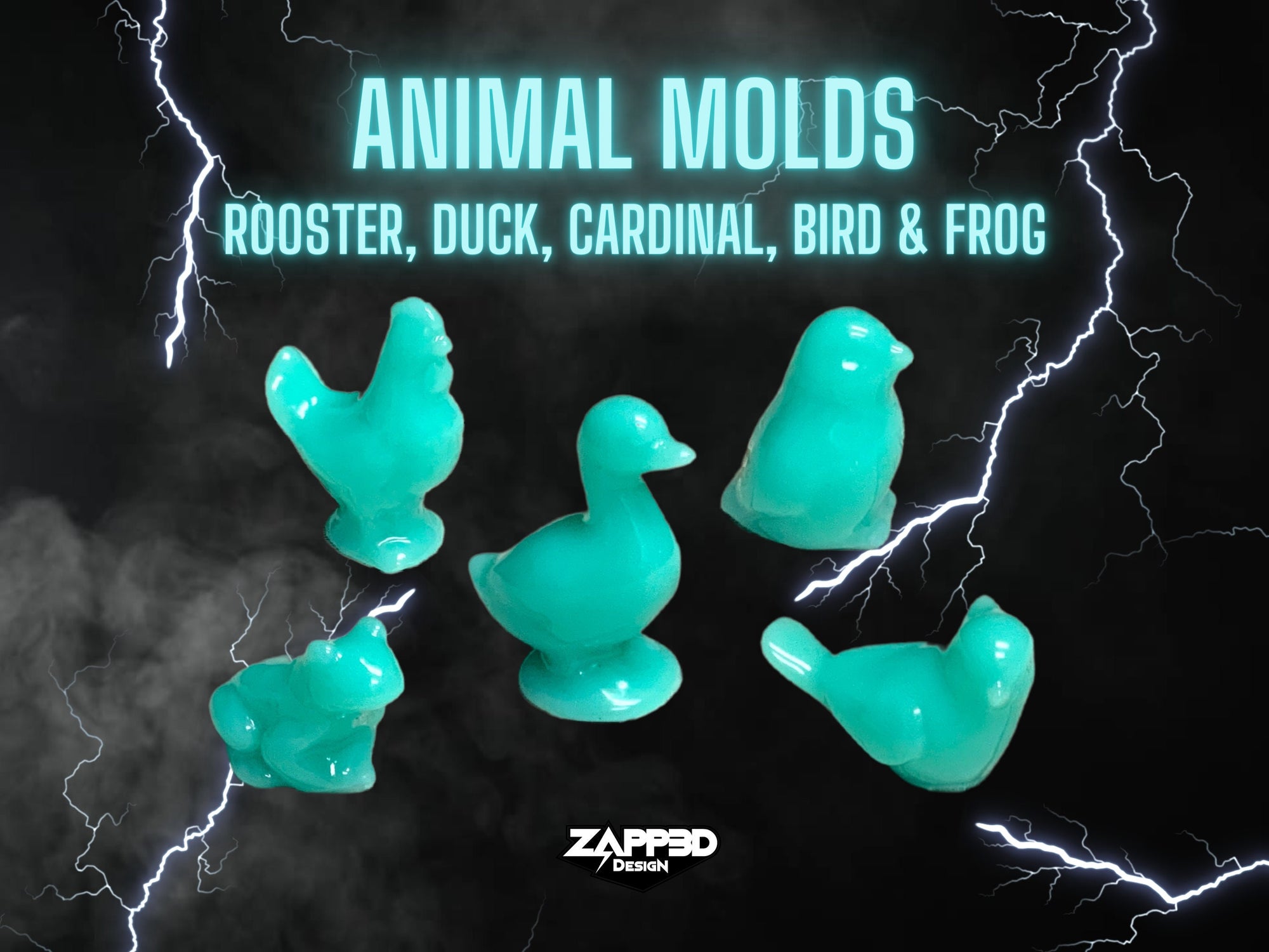 Animal Molds, Rooster Mold, Duck Mold, Frog Mold, Bird Mold, Cardinal Mold, 3D Animal Molds