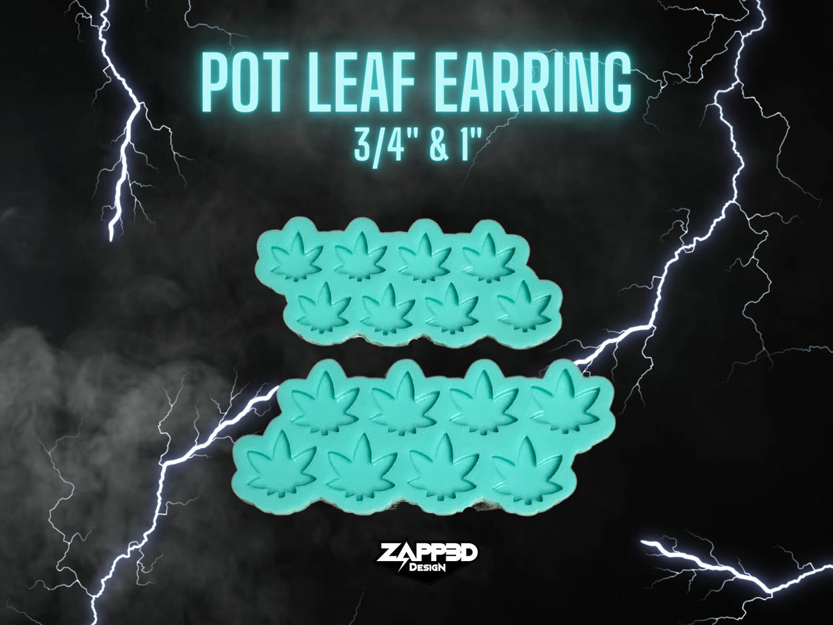 Pot Leaf Earring Molds, 2 Sizes