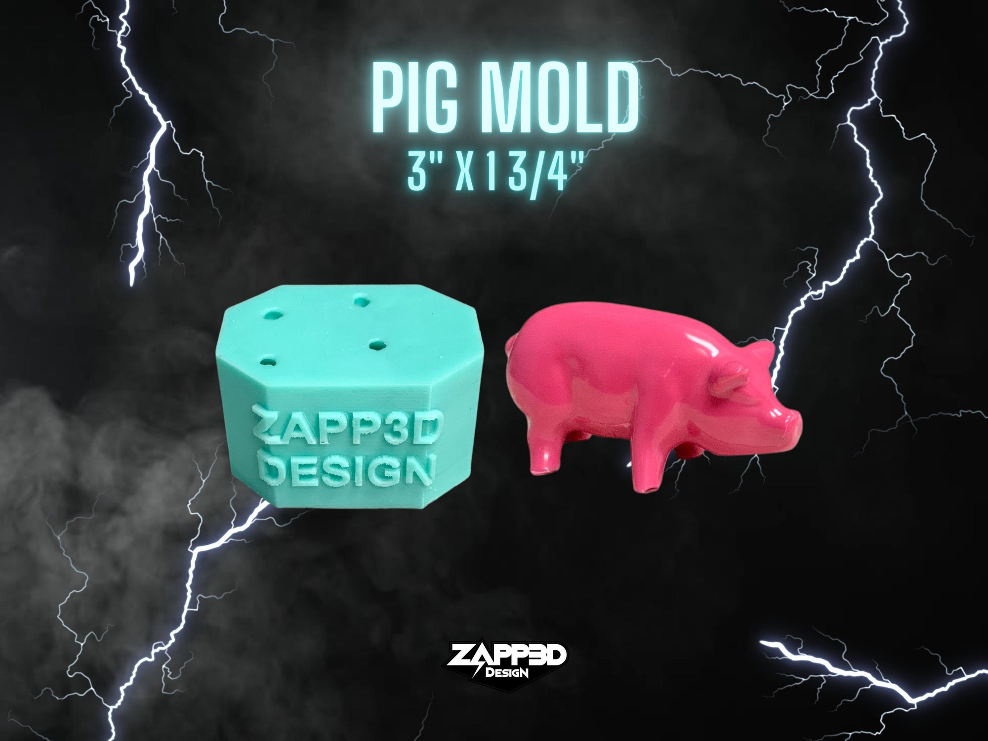 Pig Silicone Mold, Pig Mold, 3D Pig Mold, Animal Mold