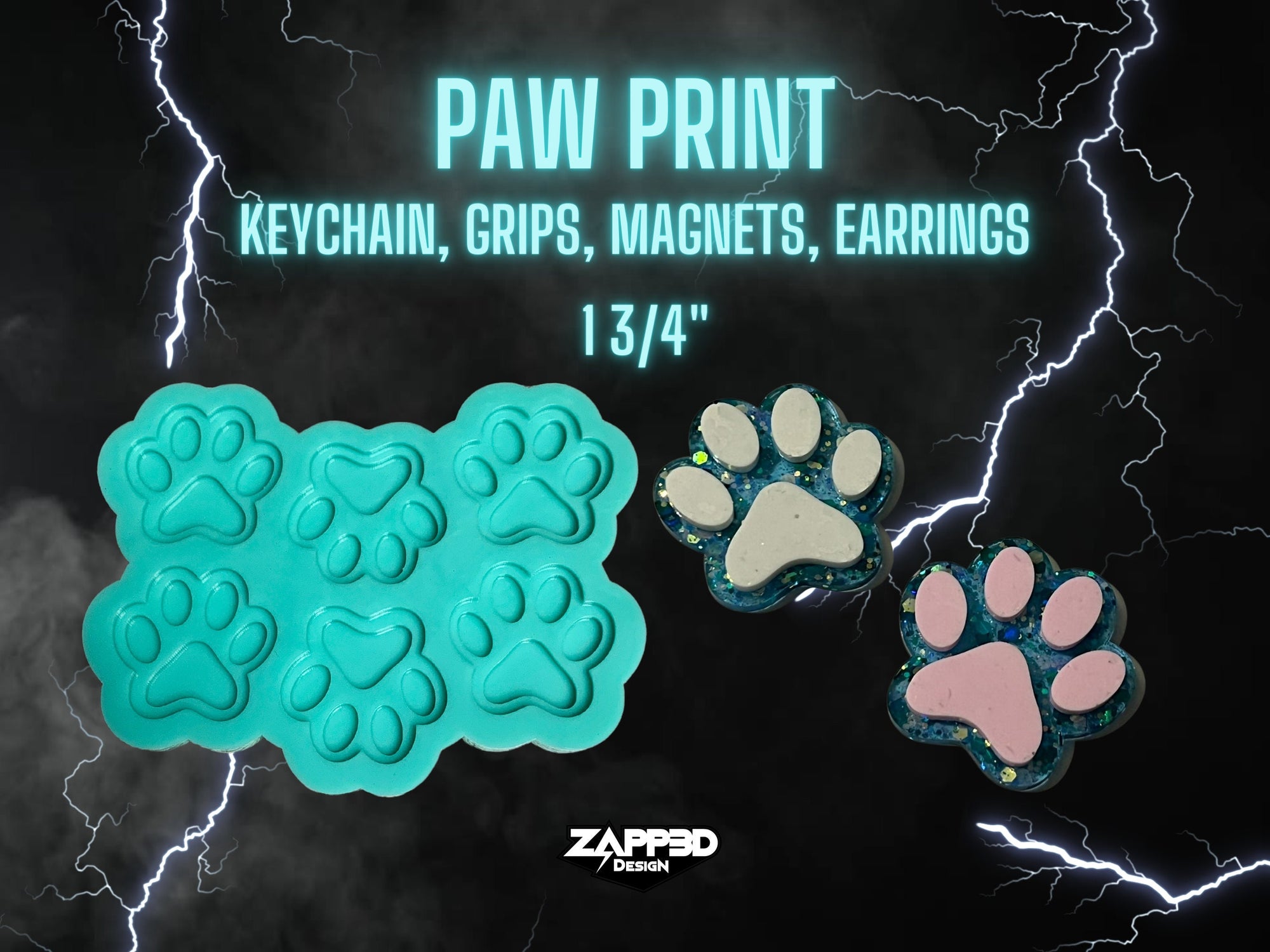 Paw Print Keychain Mold, Paw Print Mold, Dog Paw Mold, Cat Paw Mold, Phone Grip Mold, Magnet Mold