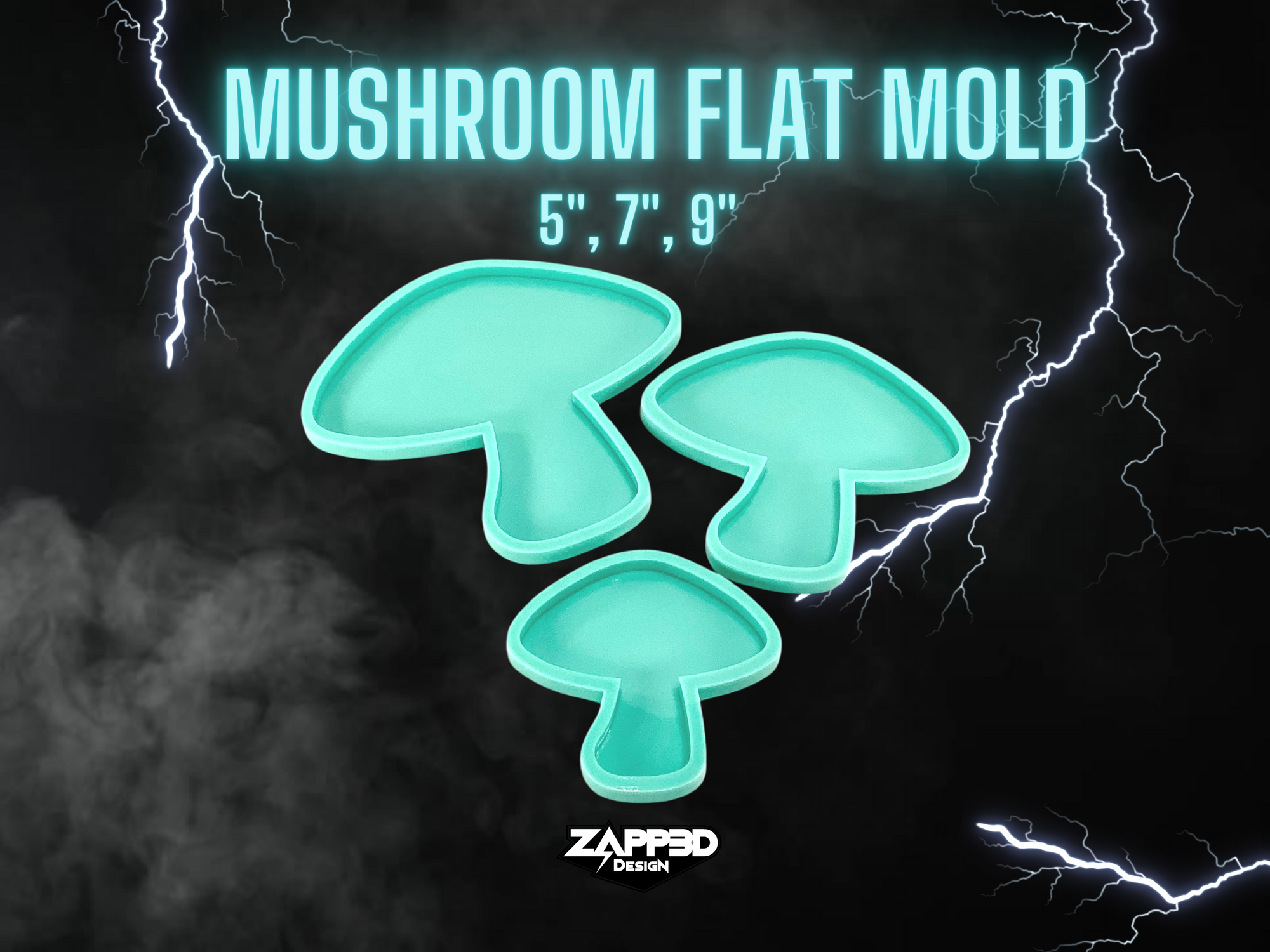 Mushroom FLAT Mold | 3 Sizes | Mushroom Mold for Resin, Wall Hanging Mold, Sun Catcher Mold