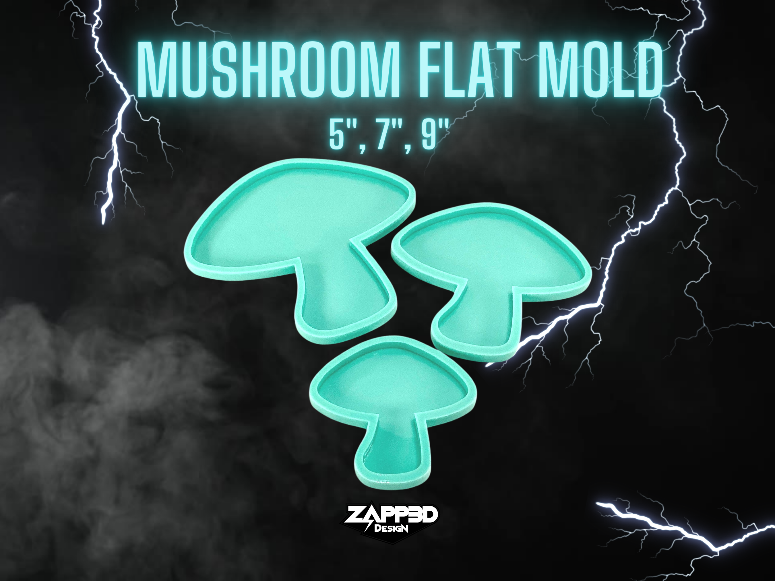 Mushroom FLAT Mold, 3 Sizes