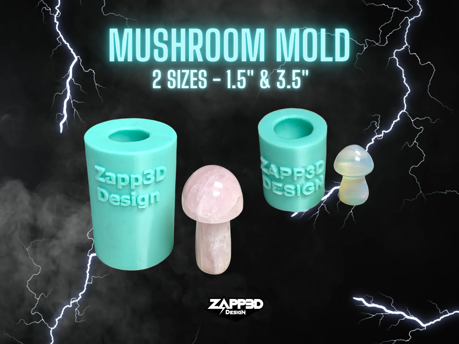 Mushroom Molds for Resin | 2 Sizes | 3D Mushroom Mold