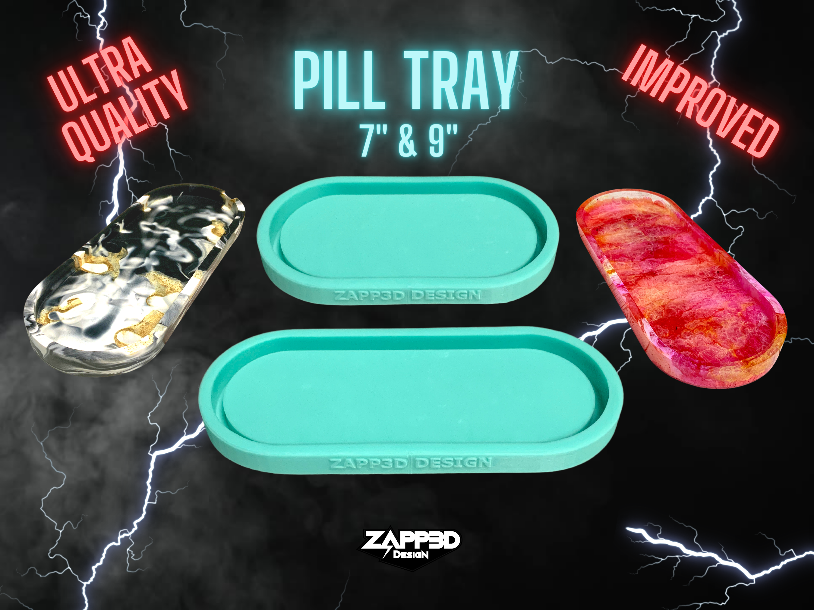 Pill Tray Silicone Mold, Sizes - 7, 9