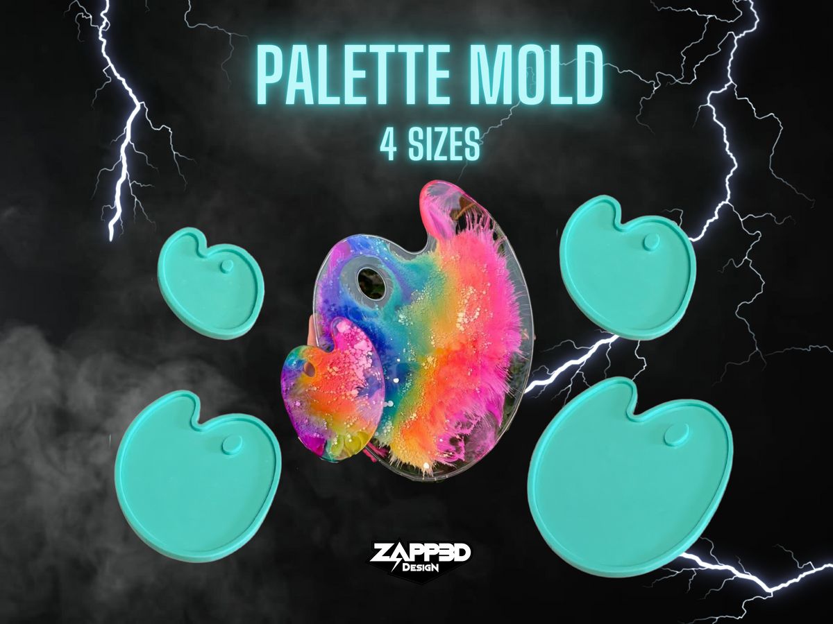 Palette Mold | 4 Sizes | Artist Palette Mold for Resin, Pallette Mold