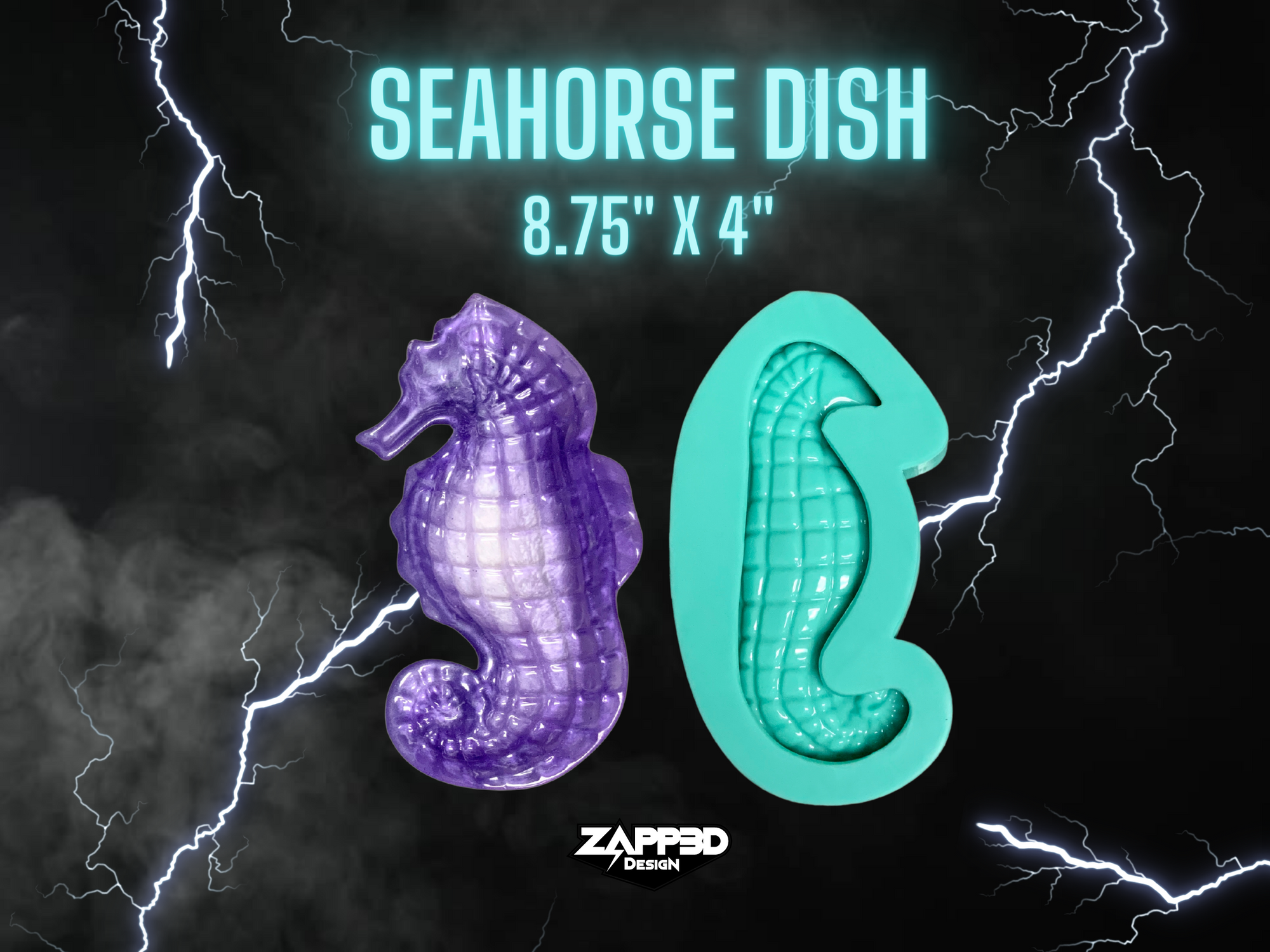 Seahorse Trinket Dish Shiny Silicone Mold for Resin Crafting Tray Coin Dish Jewelry Holder Ring Dish Silicon Mould