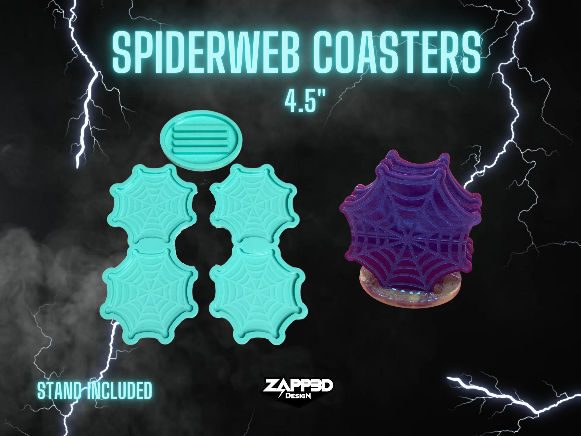 Spiderweb Coaster Mold Set, Spider Web Mold, Coasters with Holder Mold, Halloween Mold, Spooky Mold, Fall Mold