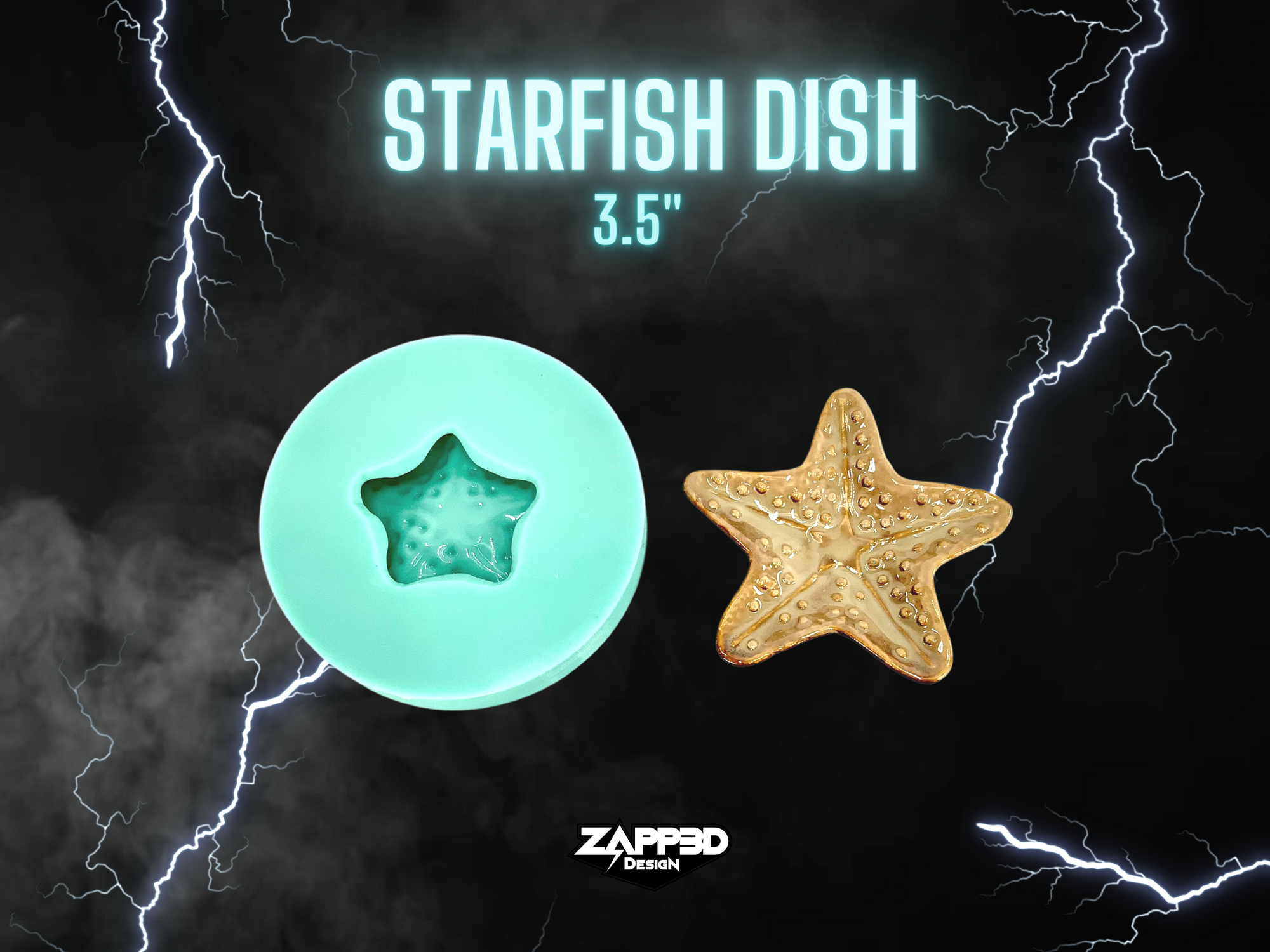 Starfish Dish Silicone Mold for Resin Crafting, Trinket Bowl, Jewelry Dish, Coin Dish, Beach, Seashore, Ocean, Silicon Mould, Shiny Mold